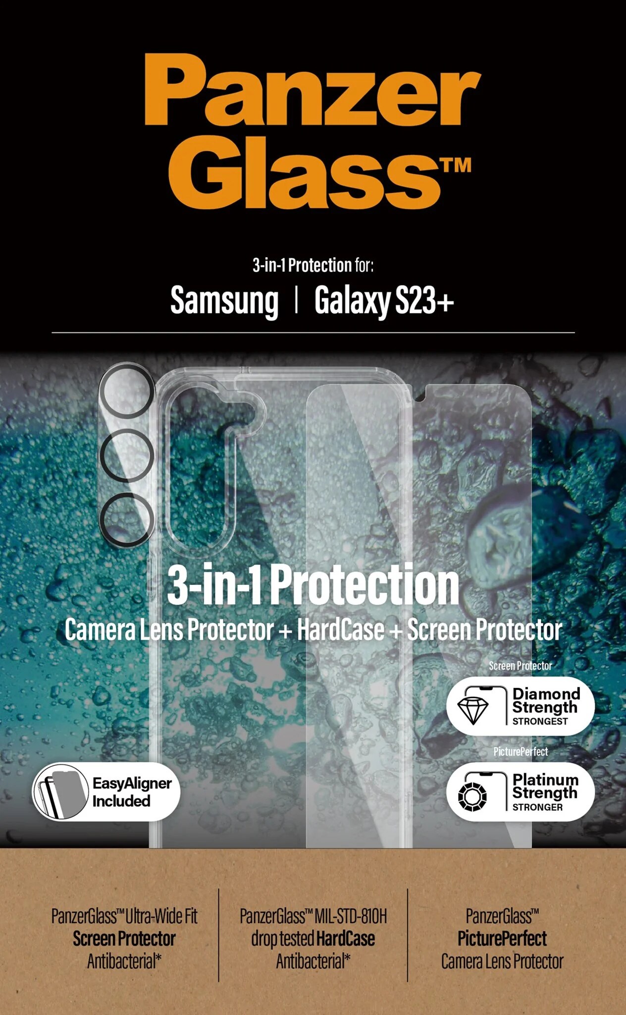 PanzerGlass für Samsung Galaxy S23+ Bundle HardCase + Screen Protector