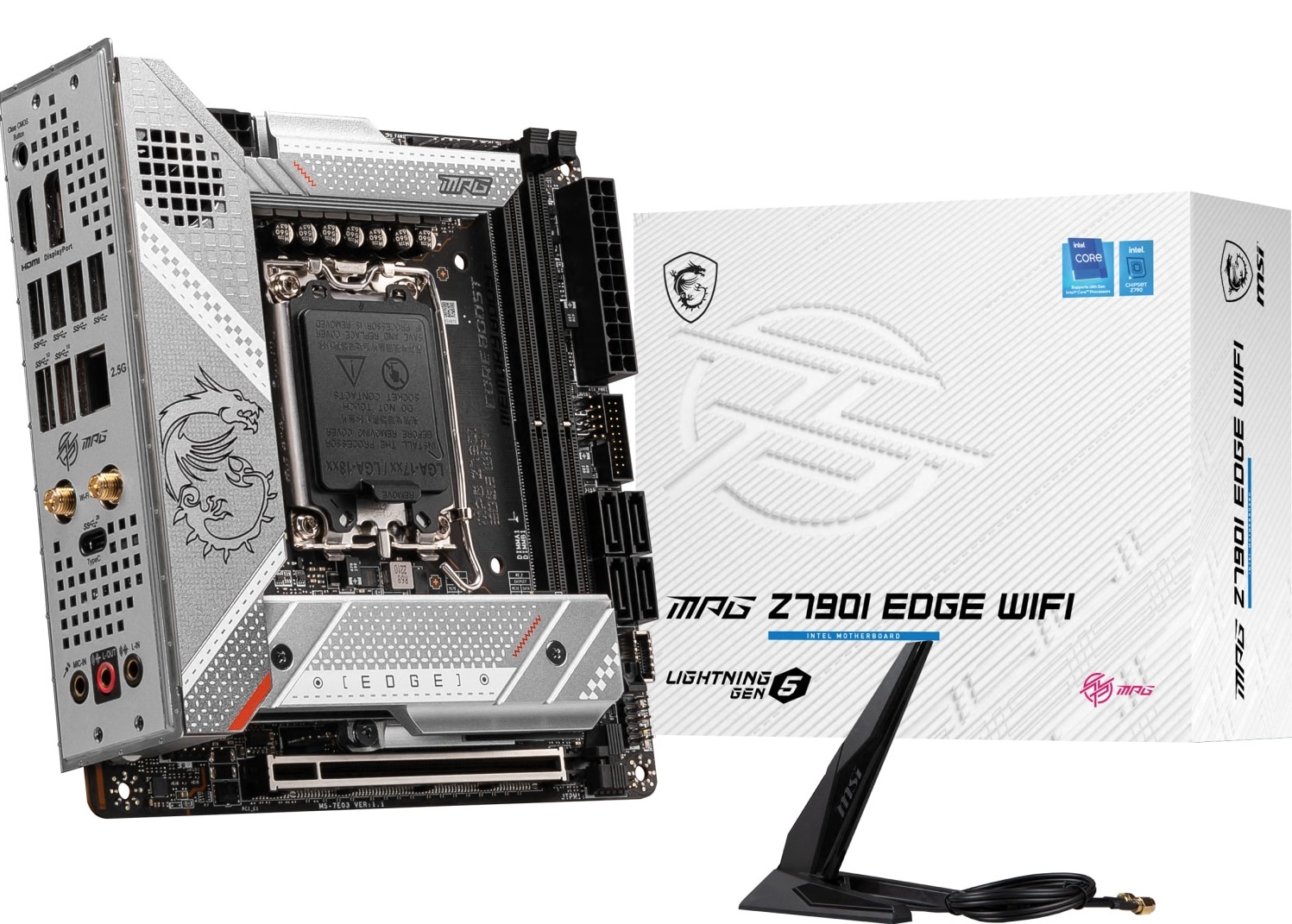 MSI MPG Z790I EDGE WIFI ITX Mainboard Sockel 1700 M.2/WIFI/BT/LAN/HDMI/USB-C