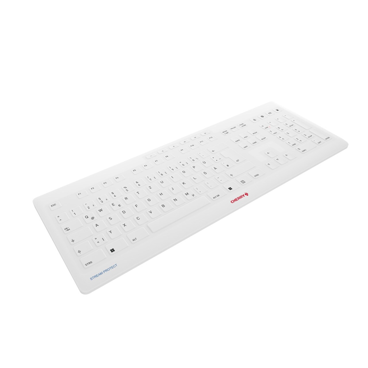 CHERRY STREAM PROTECT Kabellose Tastatur, weiß