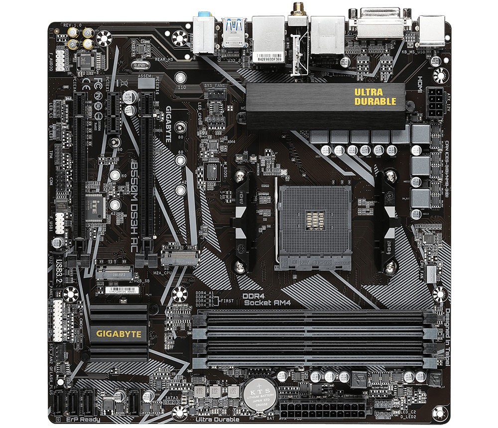 Gigabyte B550M DS3H AC mATX Mainboard Sockel AM4 WIFI/M.2/HDMI/DVI/USB