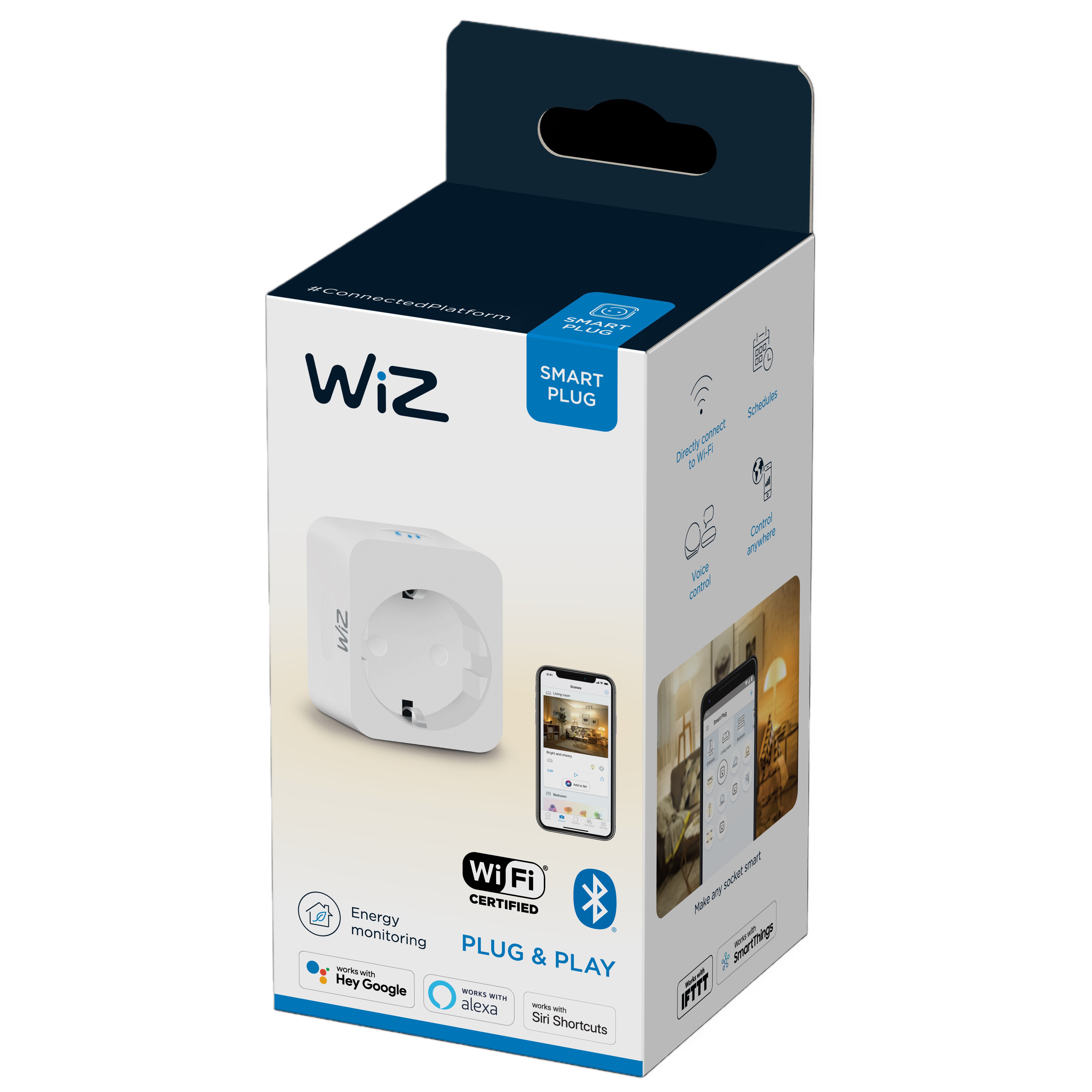 WiZ Smart Plug powermeter Type-F Steckdose weiß, 2er Pack