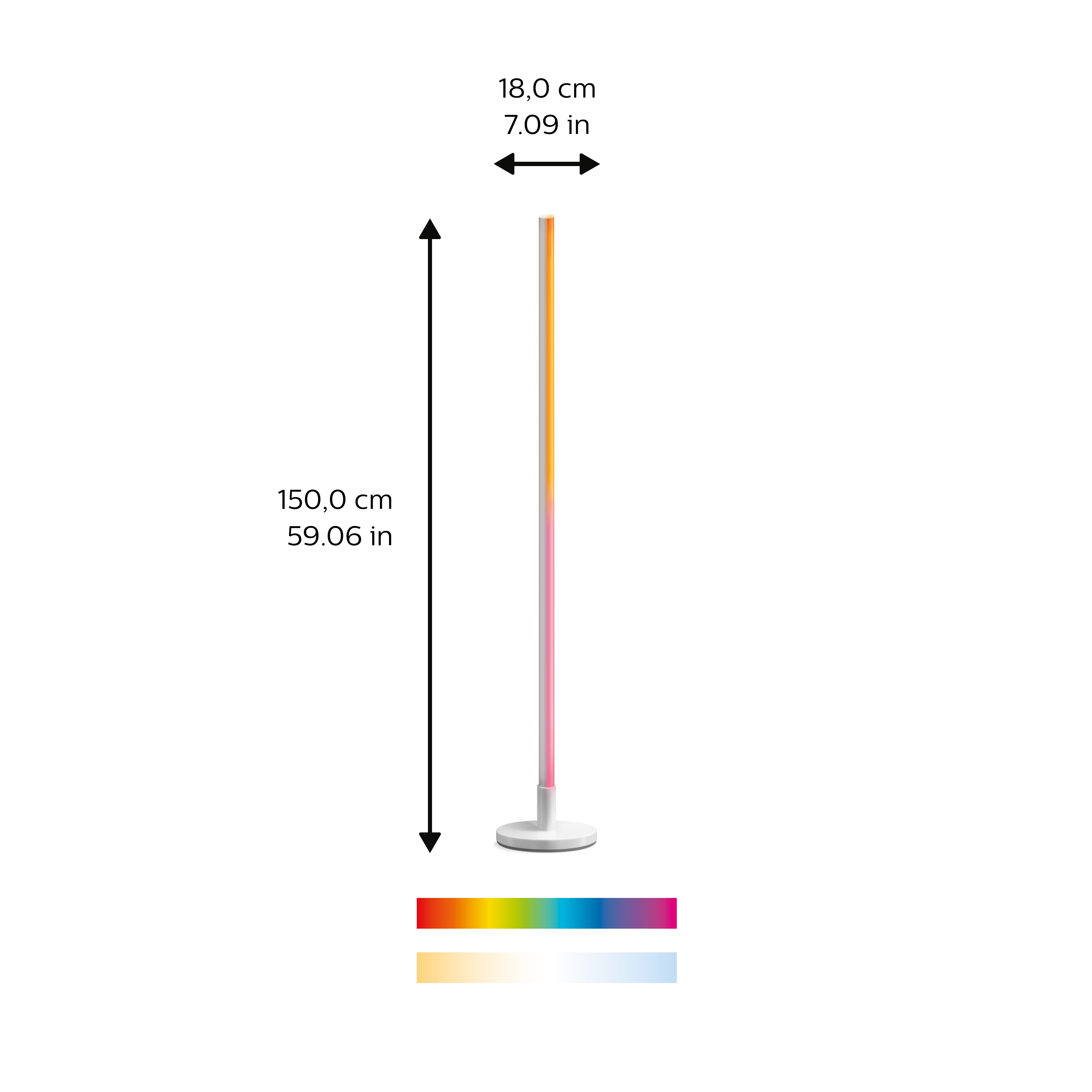 WiZ Pole Stehleuchte Tunable White &amp; Color 1080lm Einzelpack inkl. Light Bar