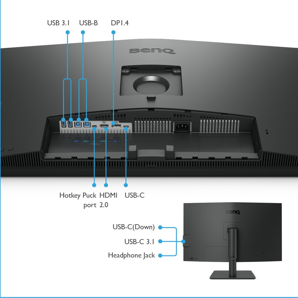 BenQ PD3205U 80cm (31,5") 4K UHD Grafik-Monitor IPS 16:9 DP/HDMI/USB-C Pivot HV