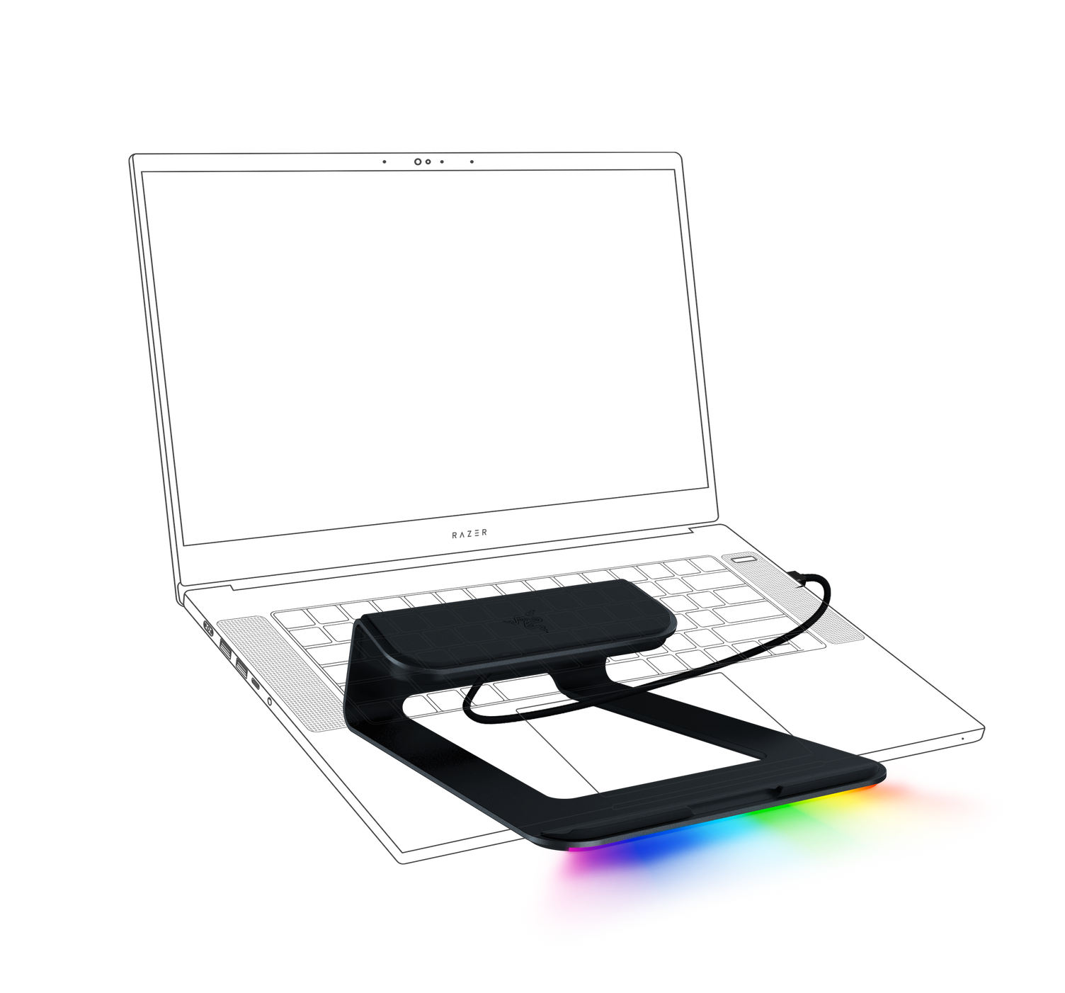 RAZER Laptop Stand Chroma V2 Schwarz