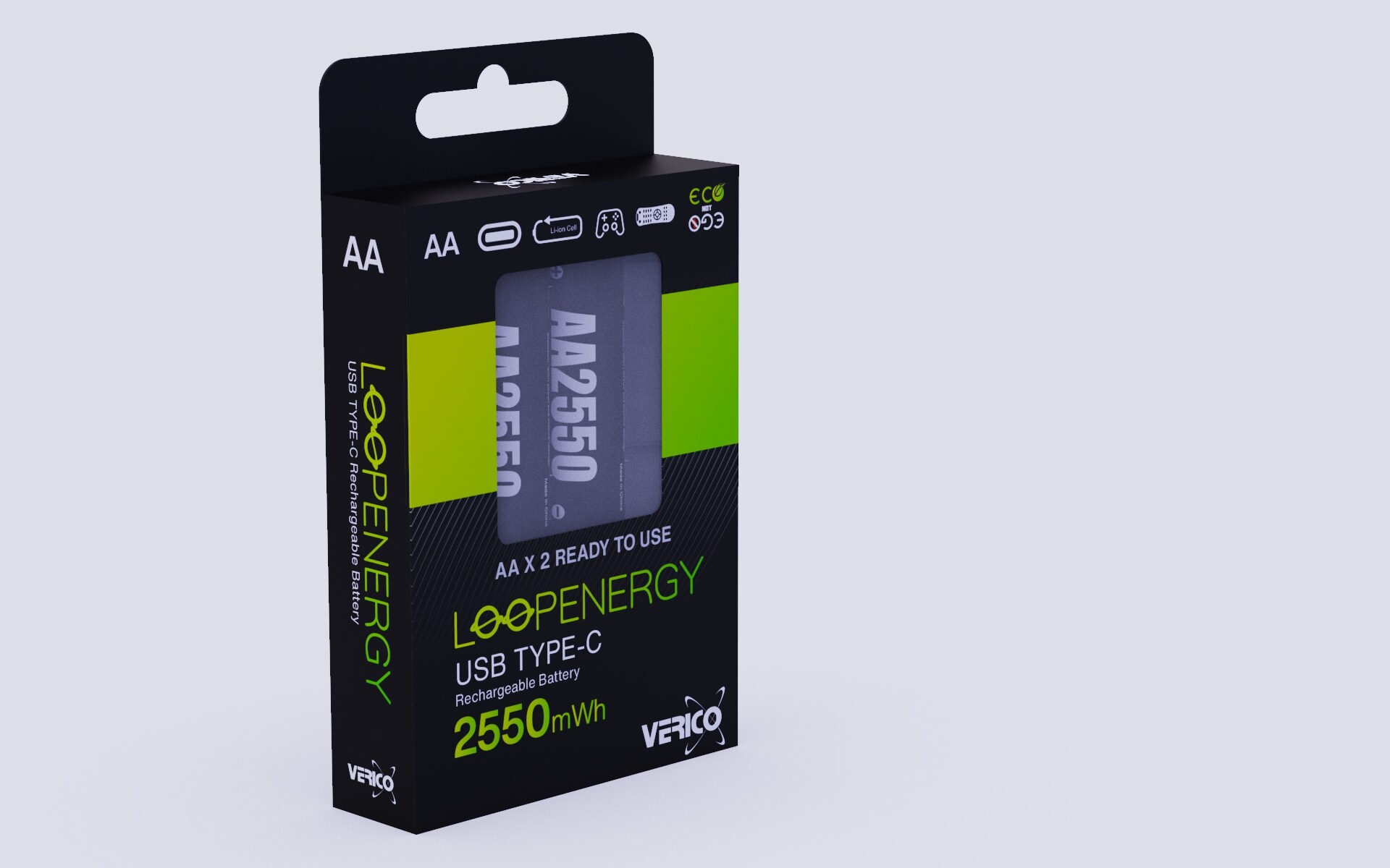 Verico Loop Energy 2-Pack Mignon AA Li-Ion USB-C 1700 mAh