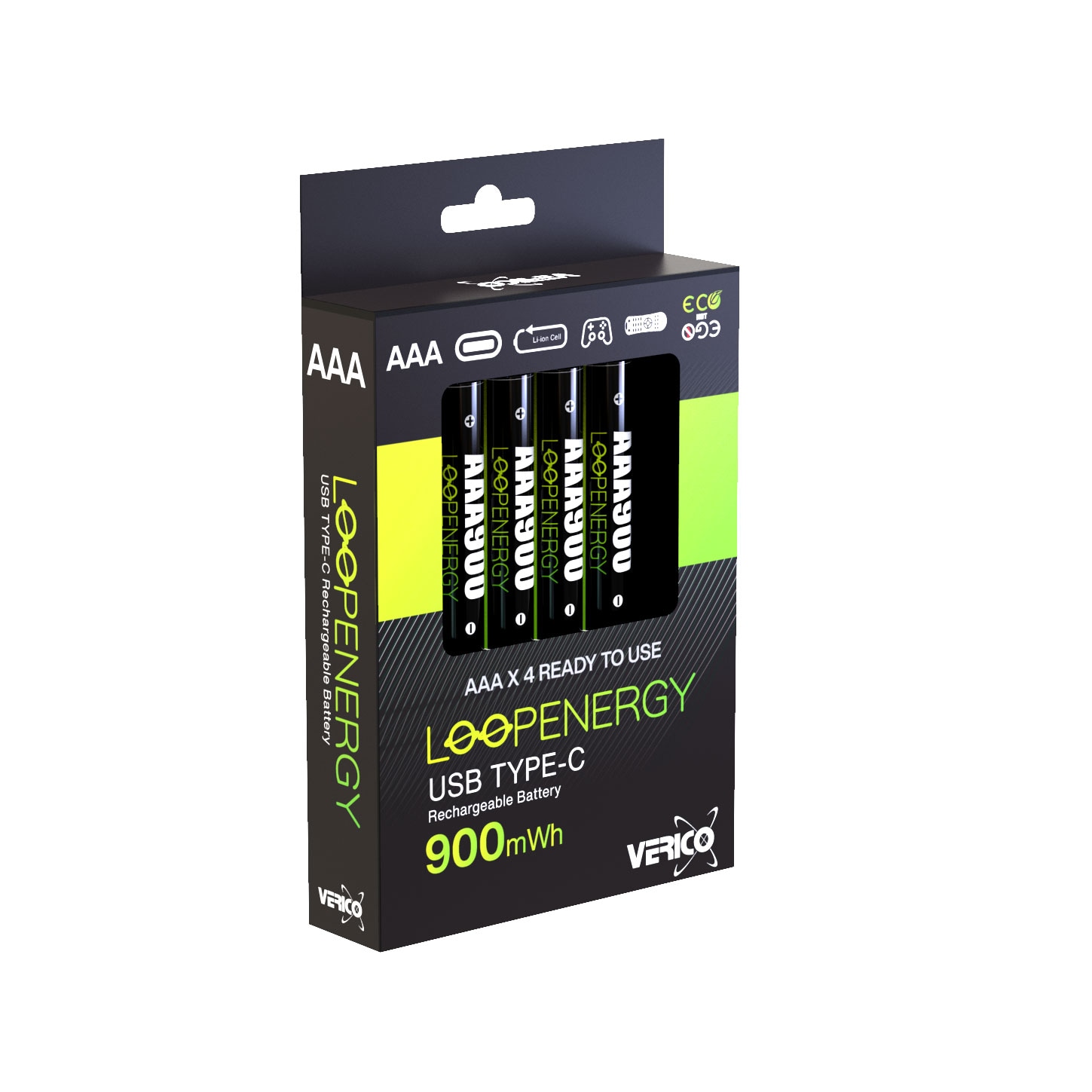Verico Verico LoopEnergy AAA USB-C Micro-Akku 900mWh 2 St. Pile