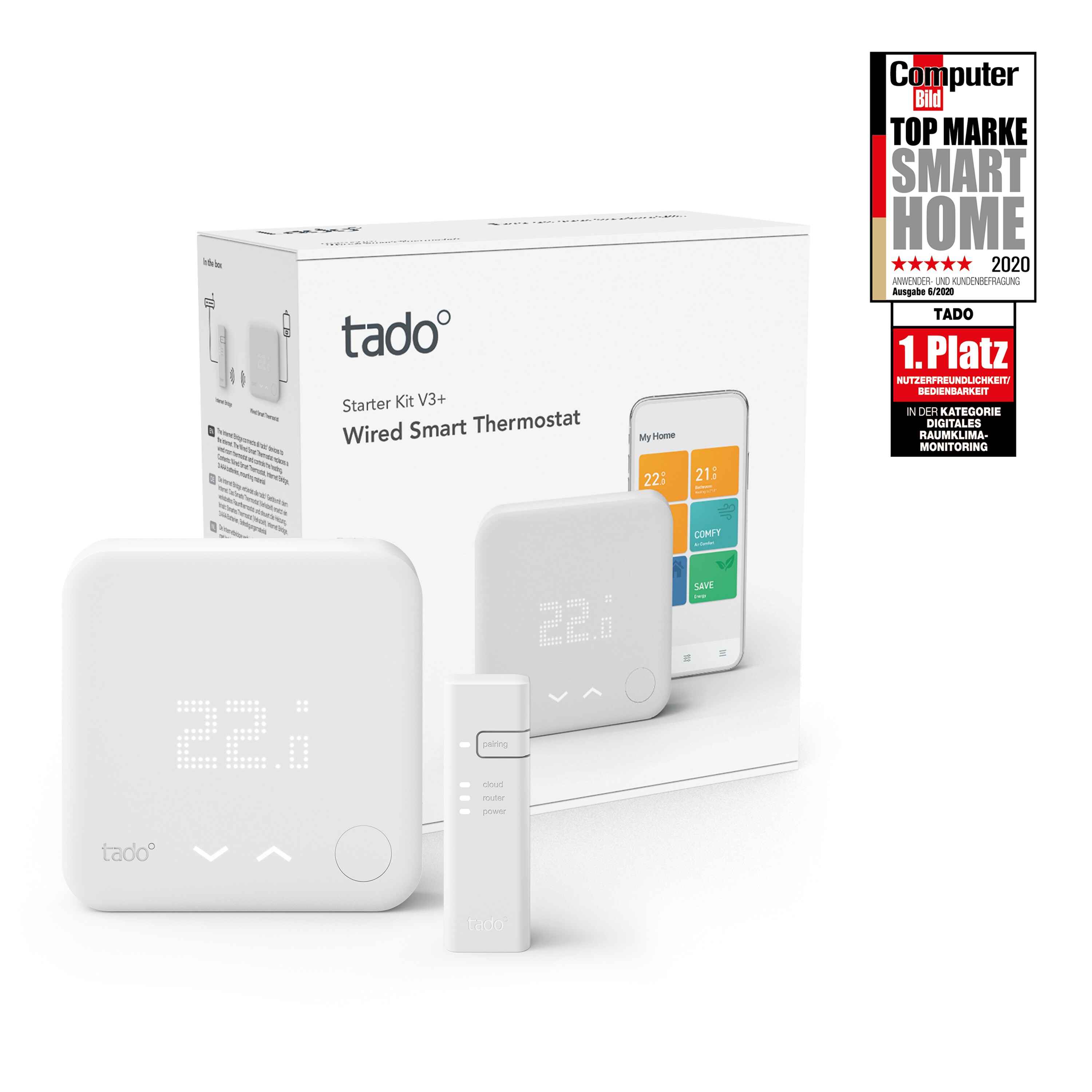 tado° Smartes Thermostat - Starter Kit V3+ Inkl. 1 Bridge