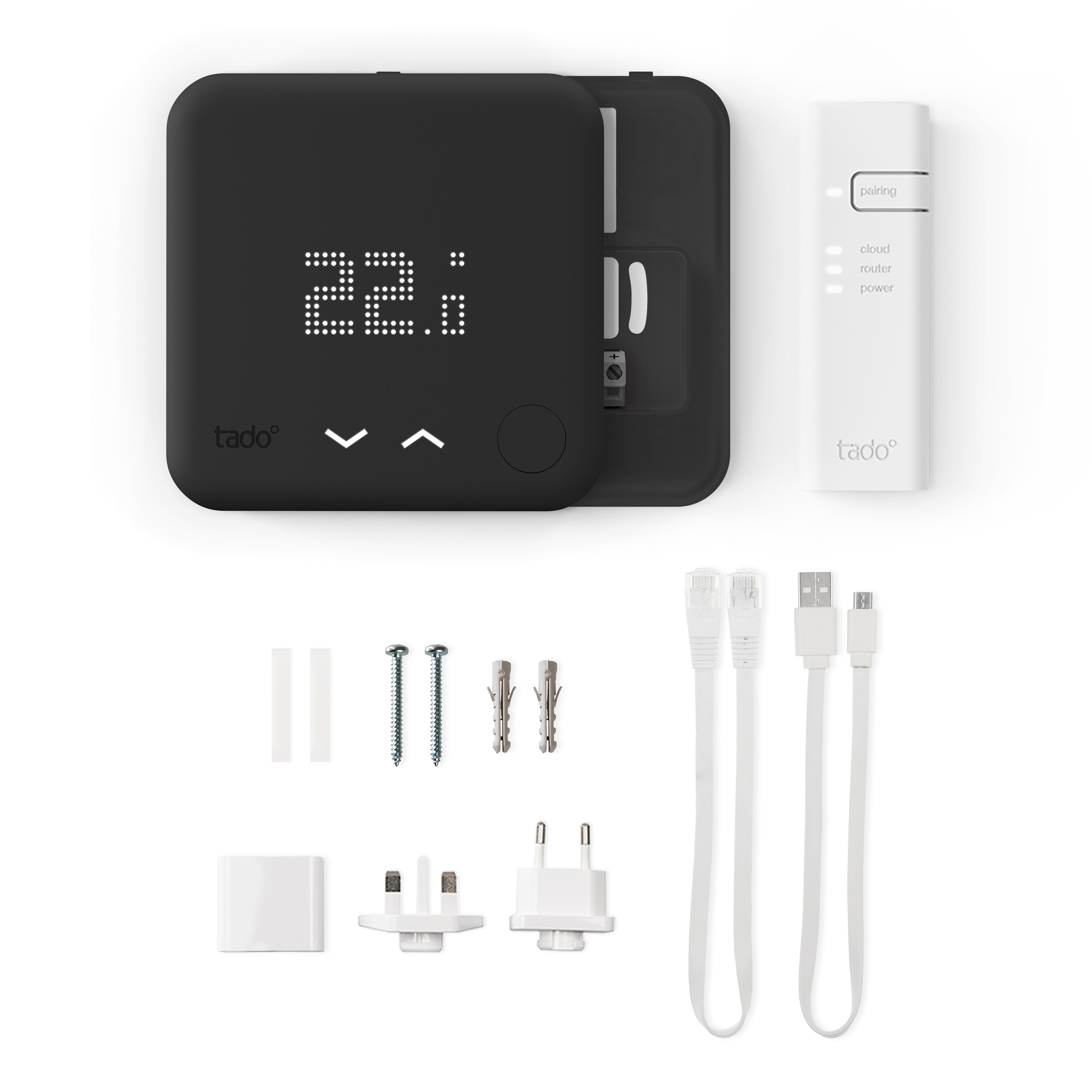 tado° Smartes Thermostat - Starter Kit V3+ Inkl. 1 Bridge schwarz