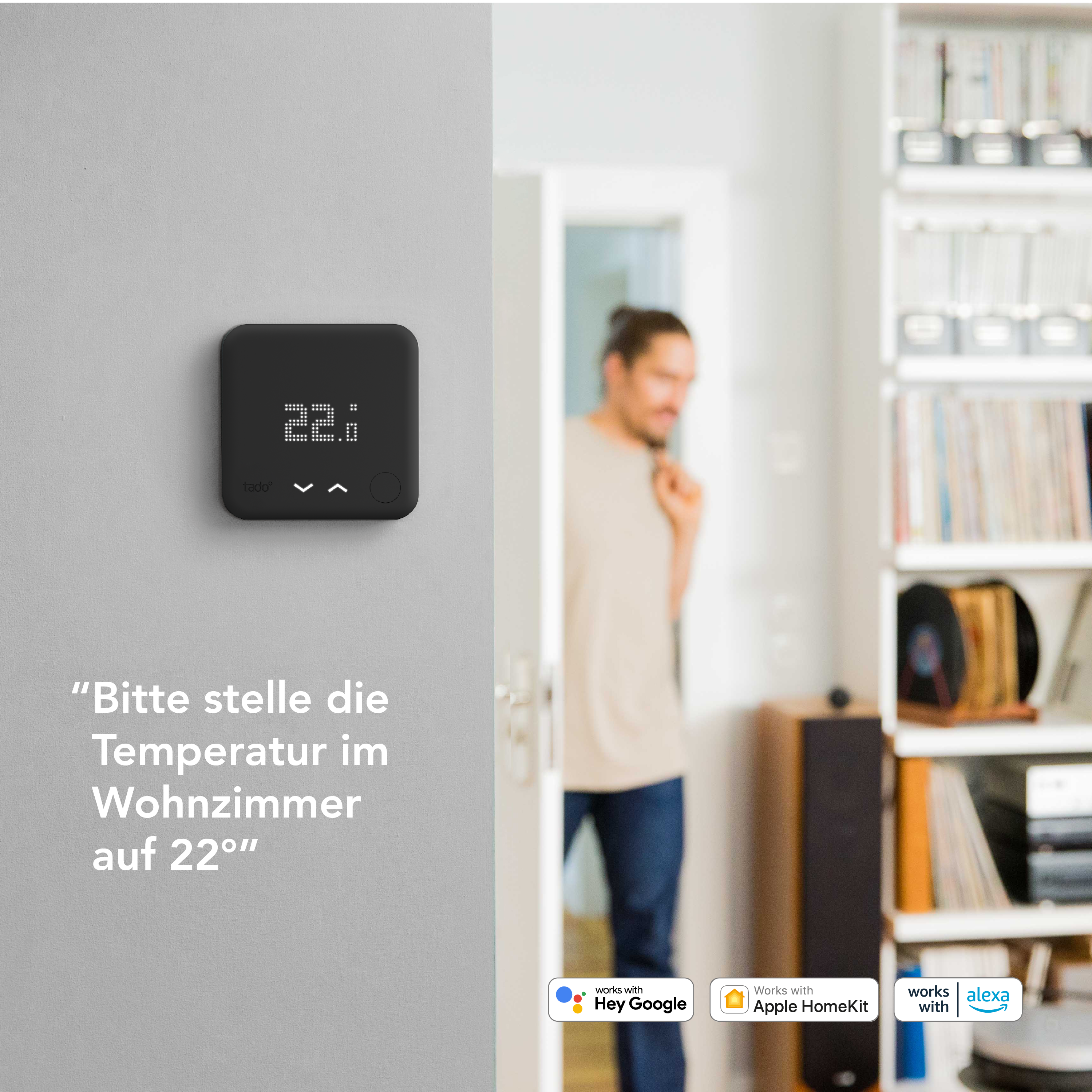 tado° Smartes Thermostat - Starter Kit V3+ Inkl. 1 Bridge schwarz