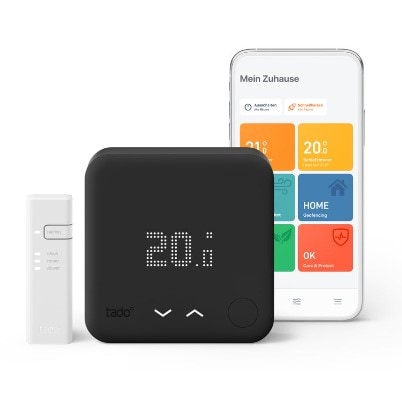 tado° Smartes Thermostat - Starter Kit V3+ Inkl. 1 Bridge schwarz