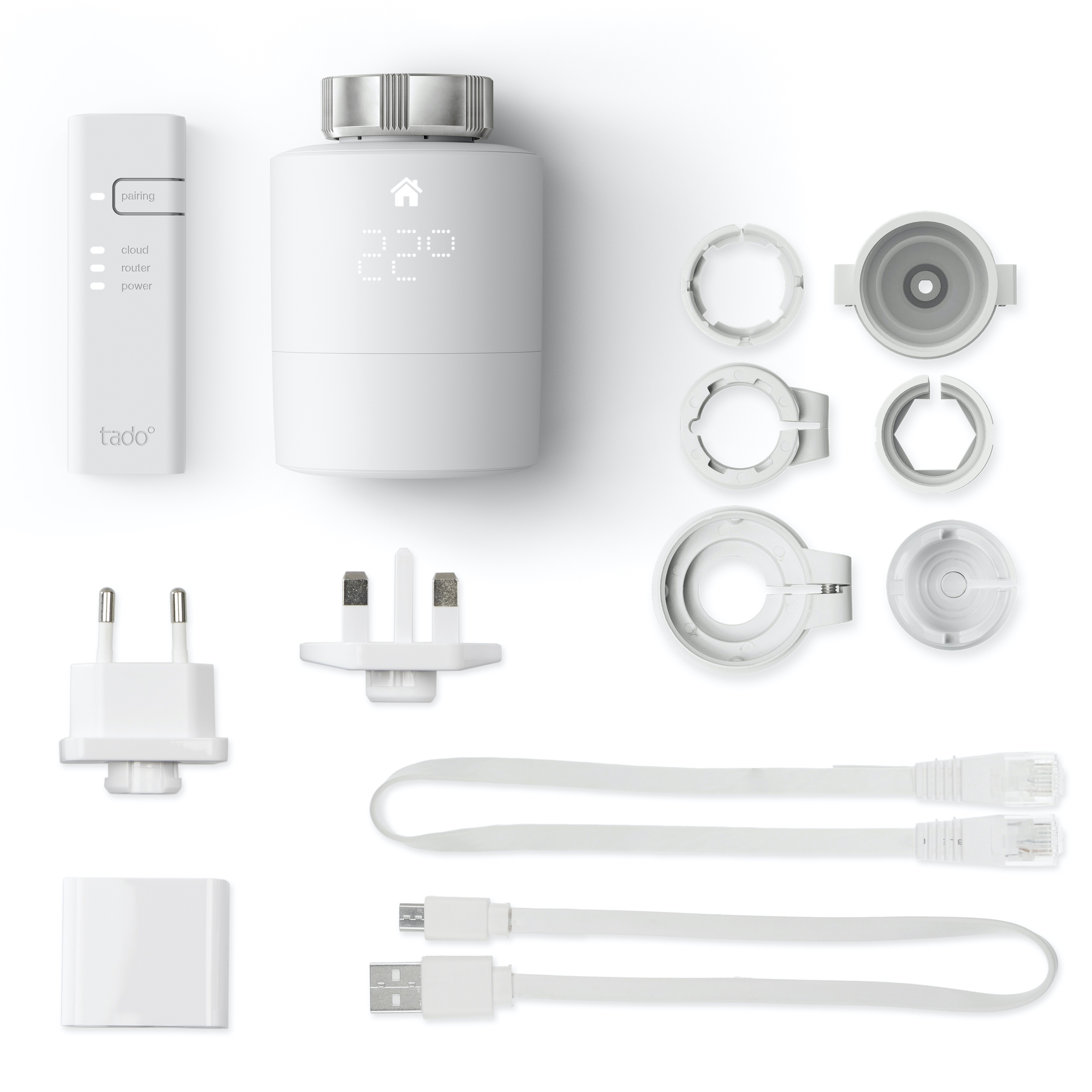 tado° Starter Kit mit 5 Smarten Heizkörper-Thermostaten V3+