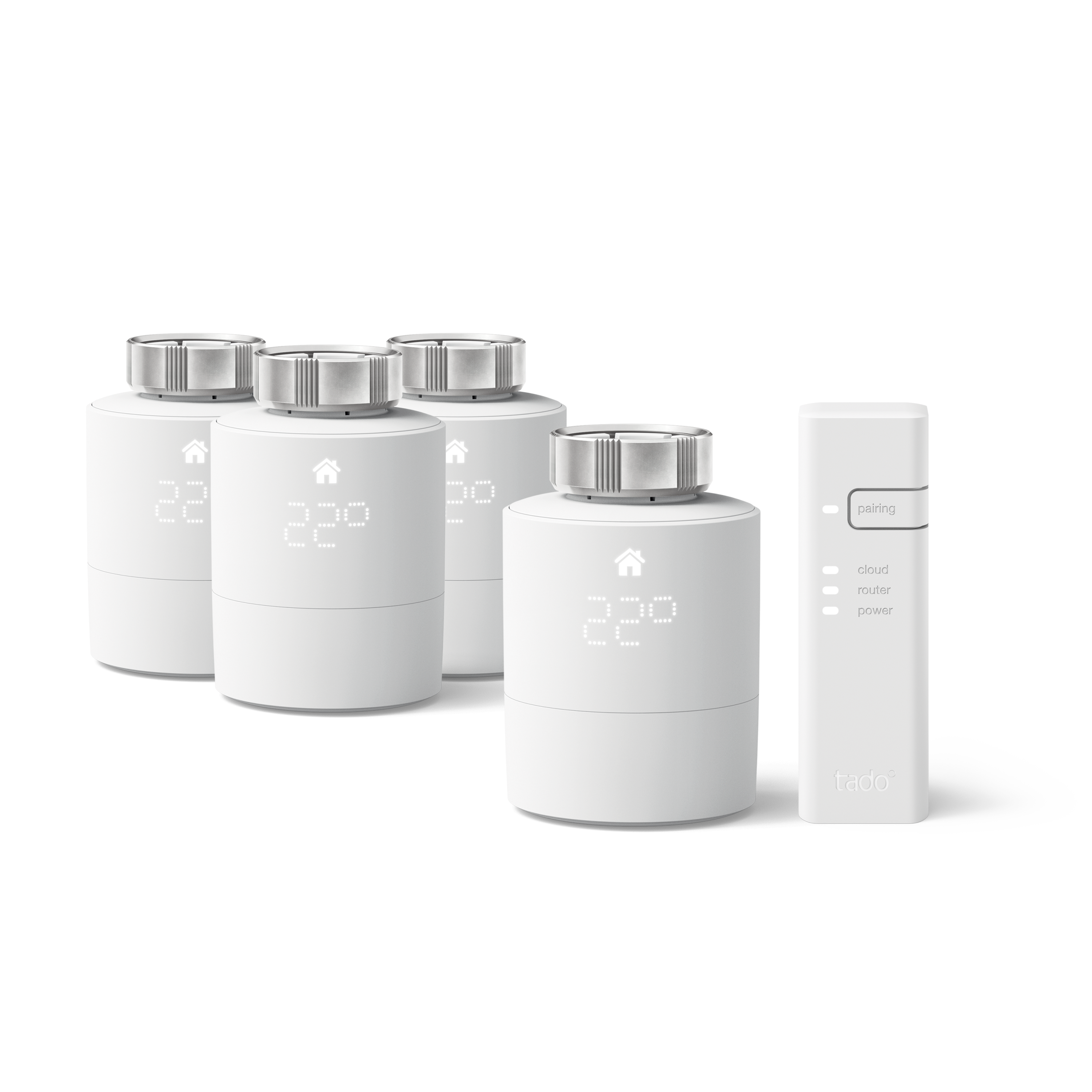 tado° Starter Kit mit 4 Smarten Heizkörper-Thermostaten V3+