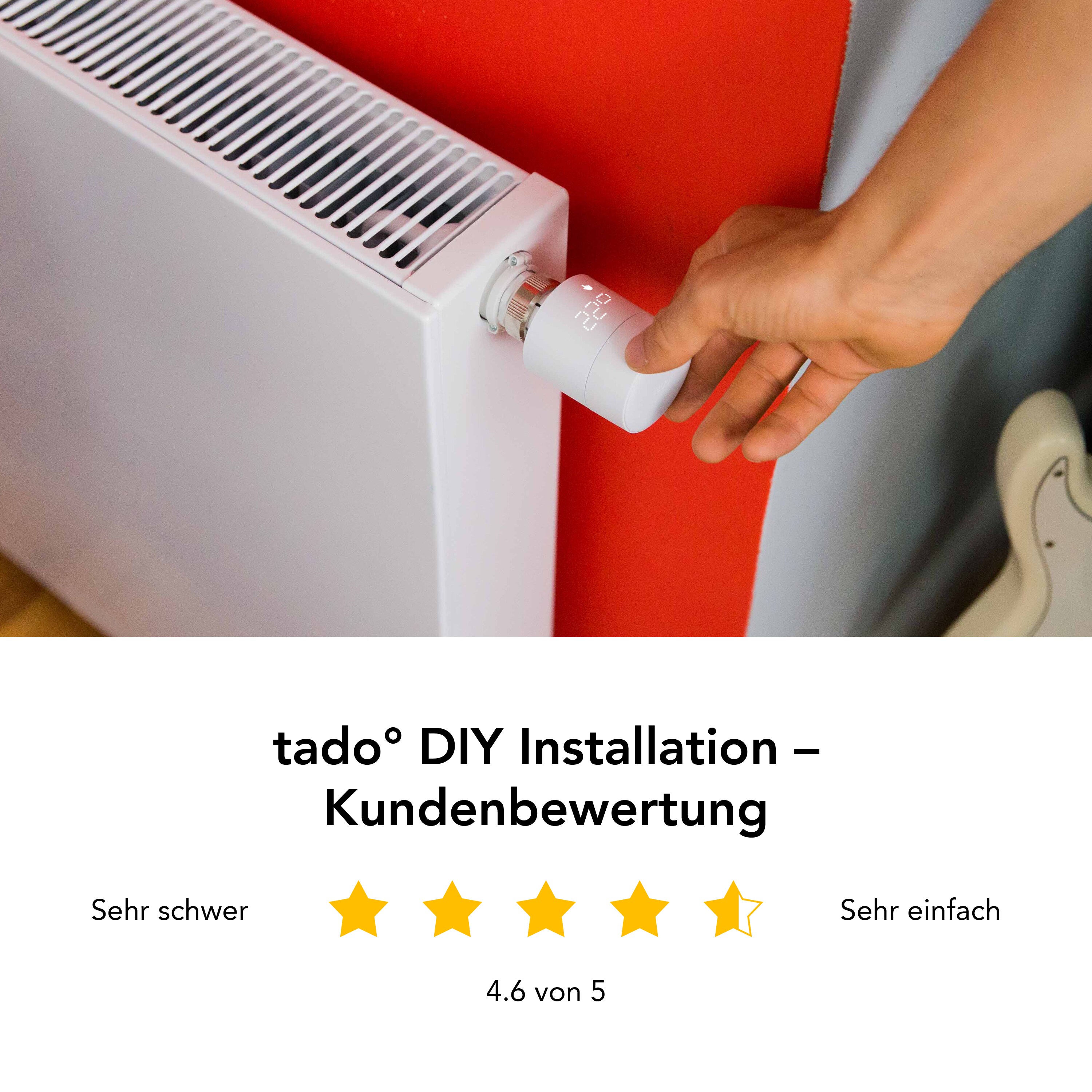 tado° Starter Kit mit 4 Smarten Heizkörper-Thermostaten V3+