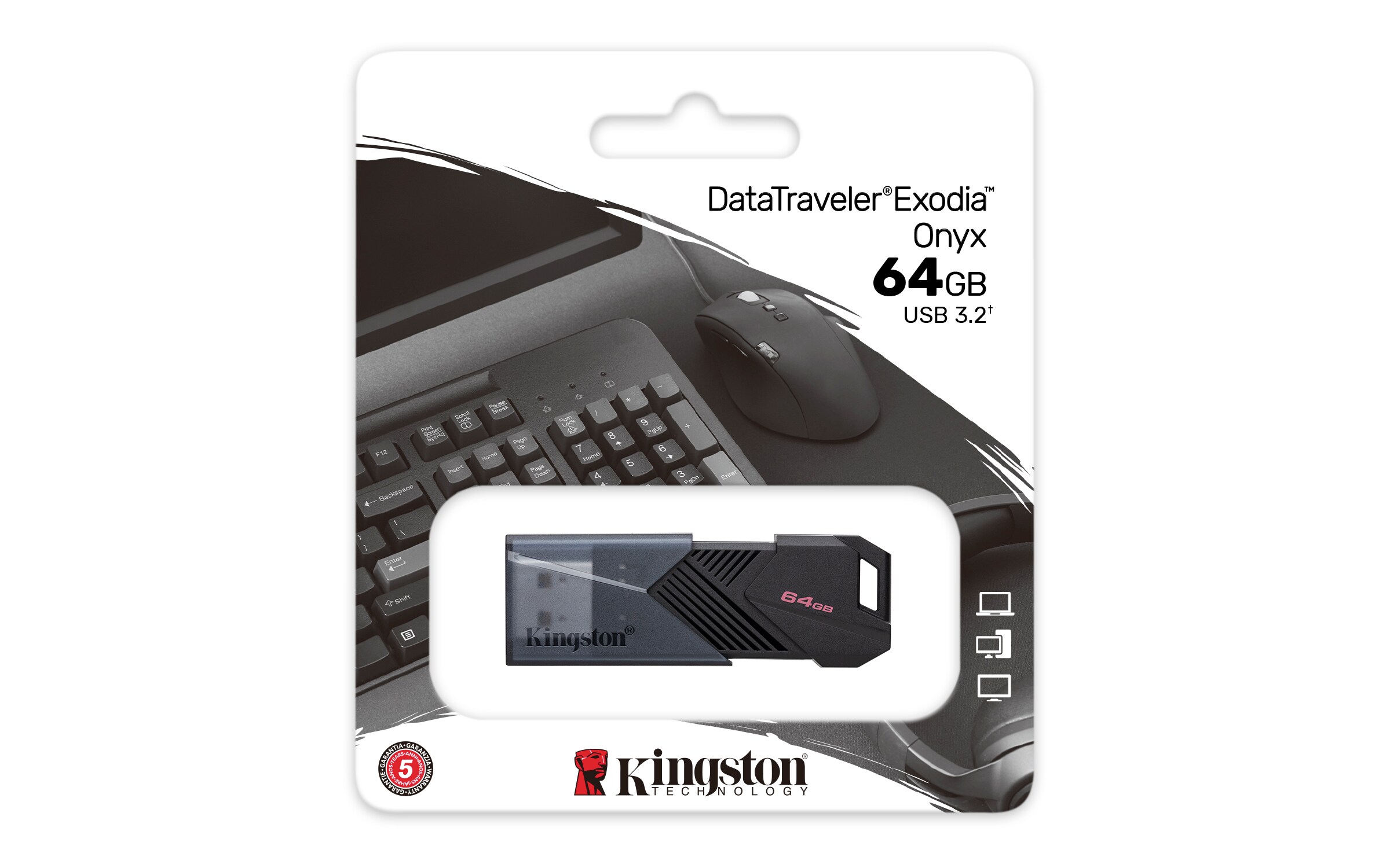 Kingston 64 GB DataTraveler Exodia Onyx USB 3.2 Gen1 USB-Stick