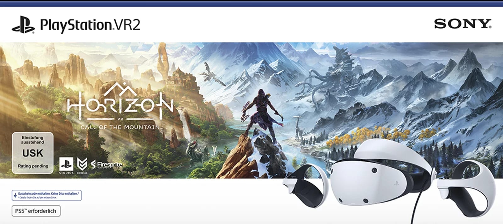 Sony Playstation VR2 - VR Brille + Horizon Call Of The Mountain - IT