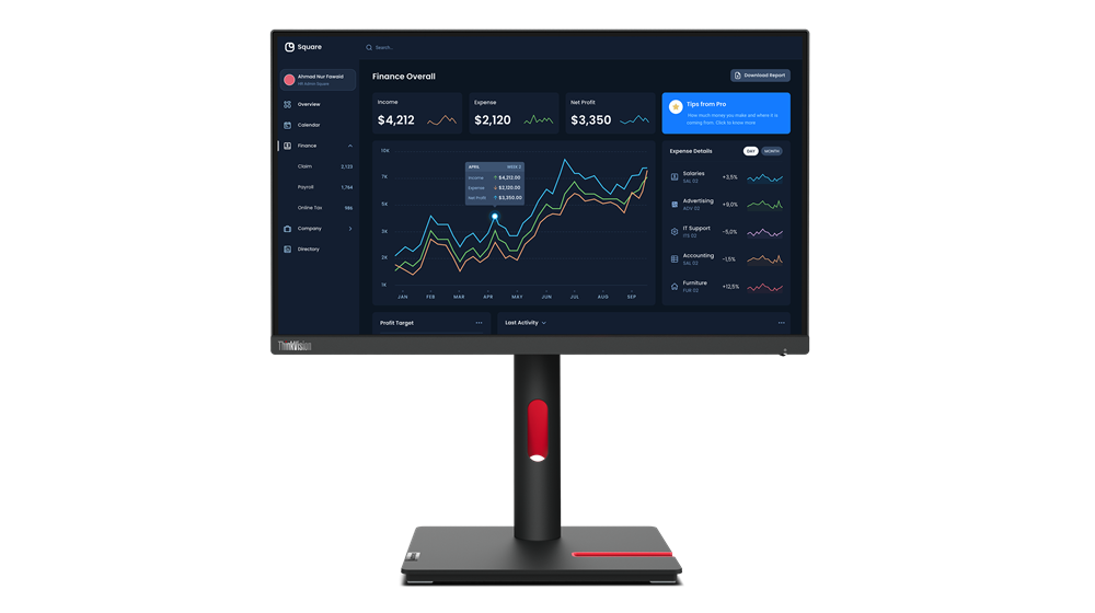 Lenovo ThinkVision T22i-30 54,6cm (21,5") FHD IPS Monitor HDMI/DP/VGA Pivot HV