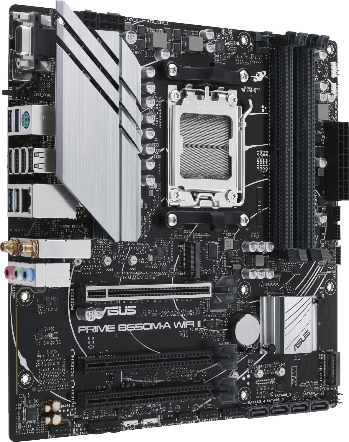 ASUS PRIME B650M-A WIFI II mATX Mainboard Sockel AM5 M.2/USB3.2 TypC/HDMI/DP/VGA