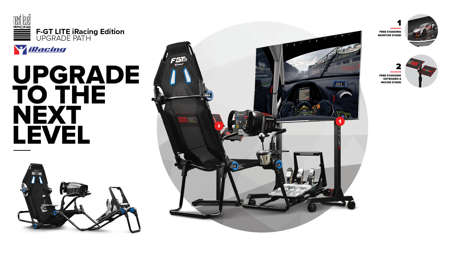 Next Level Racing F-GT Lite Formula GT Foldable Simulator Cockpit iRacing Edit.