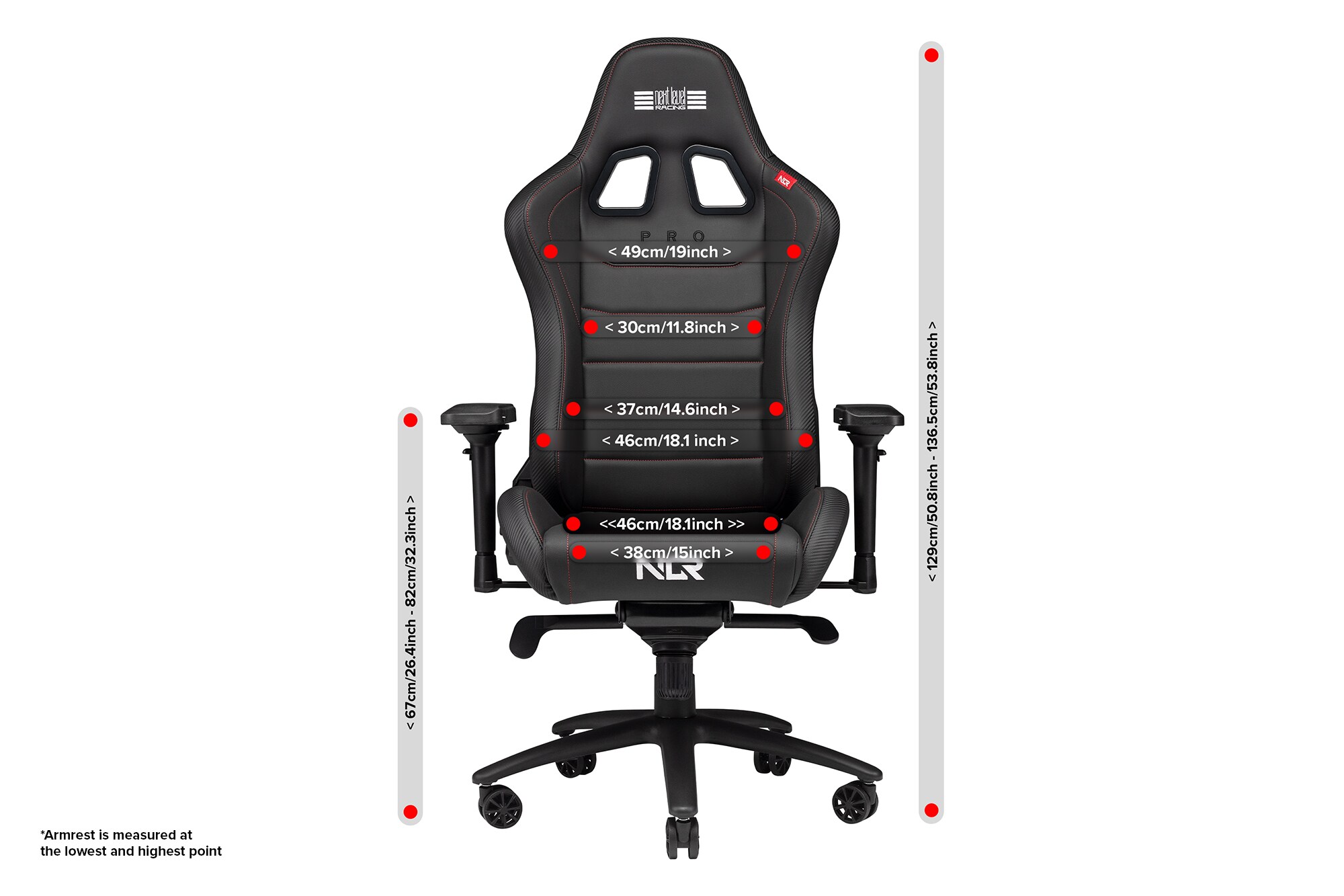 Next Level Racing Pro Gaming Chair Black Leather Edition