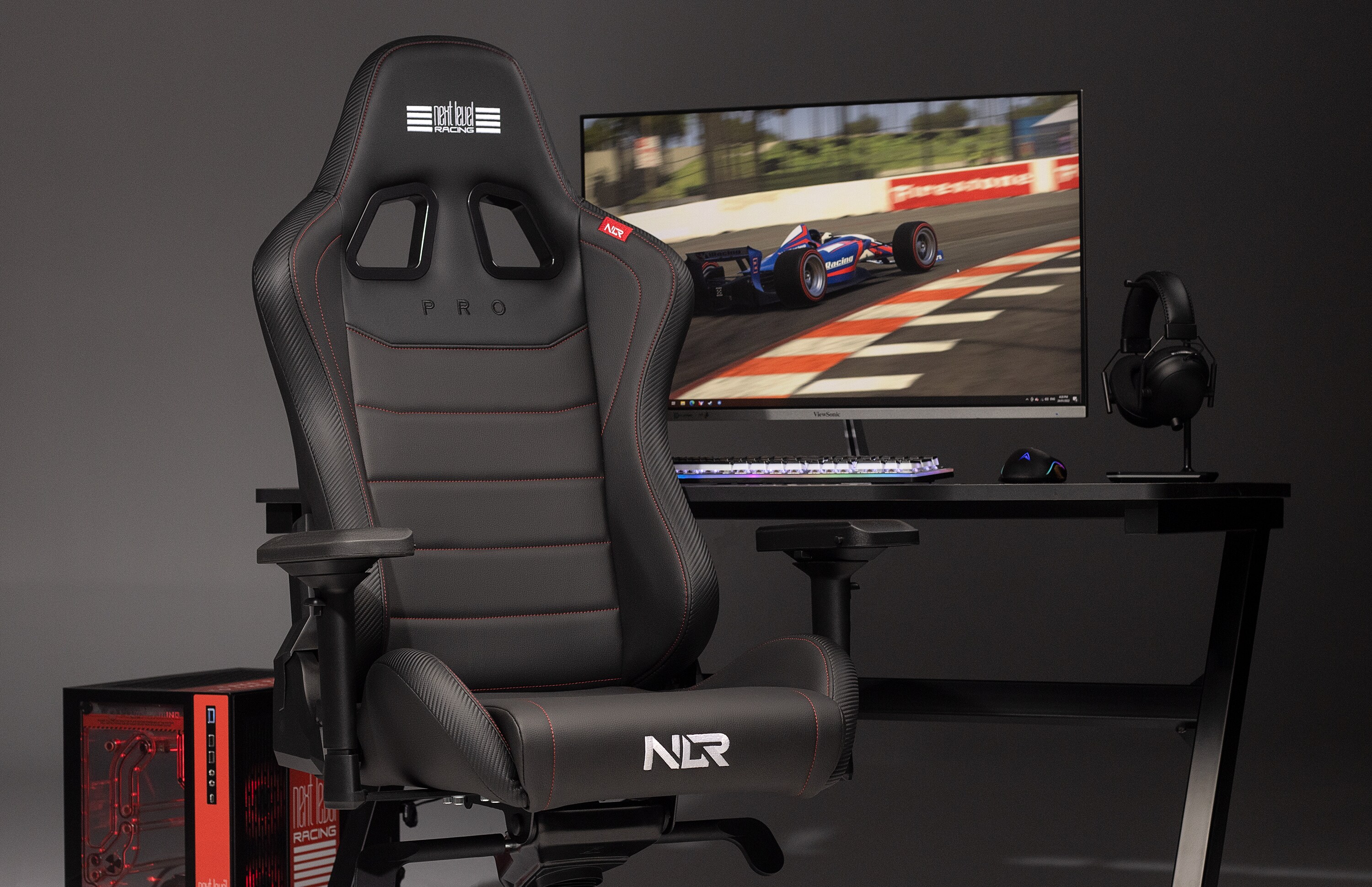 Next Level Racing Pro Gaming Chair Black Leather Edition