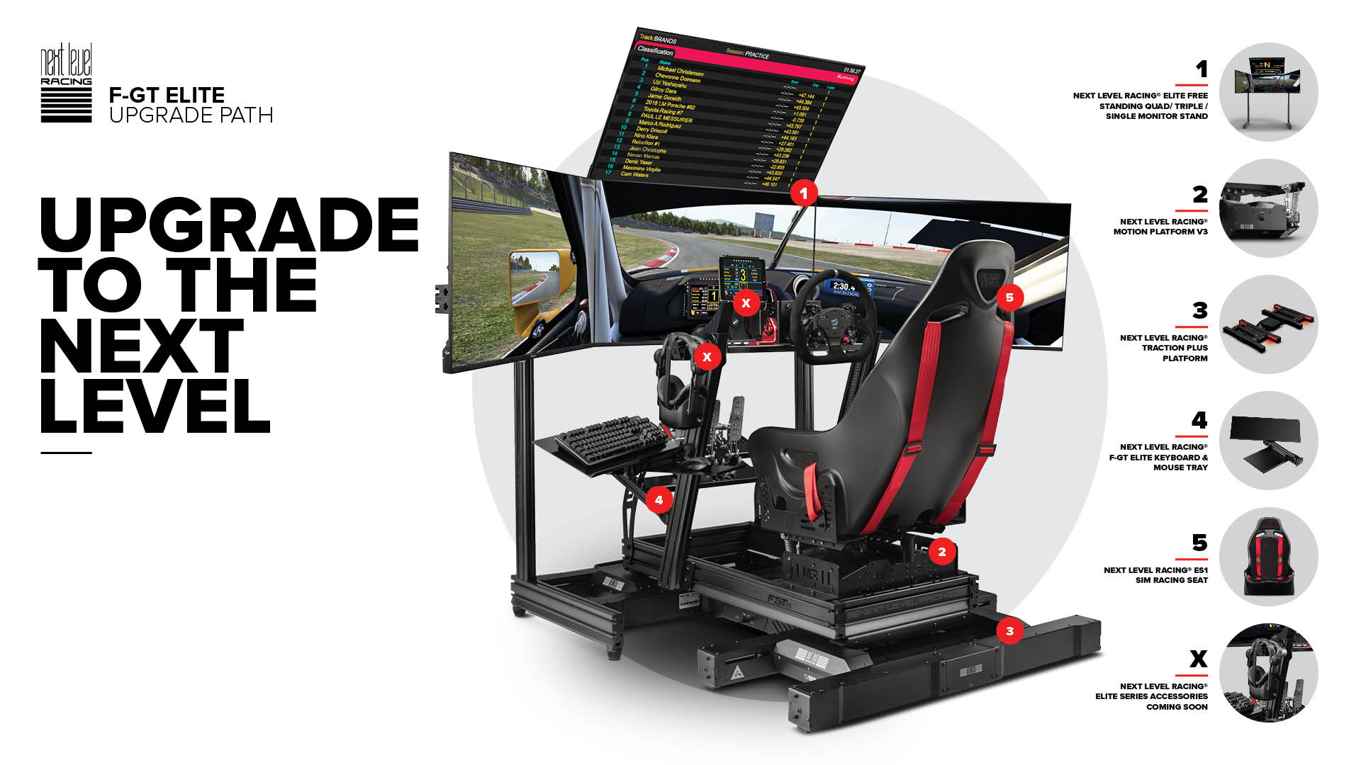 Next Level Racing F-GT Elite Aluminium Simulator Cockpit - Wheel Plate Edition