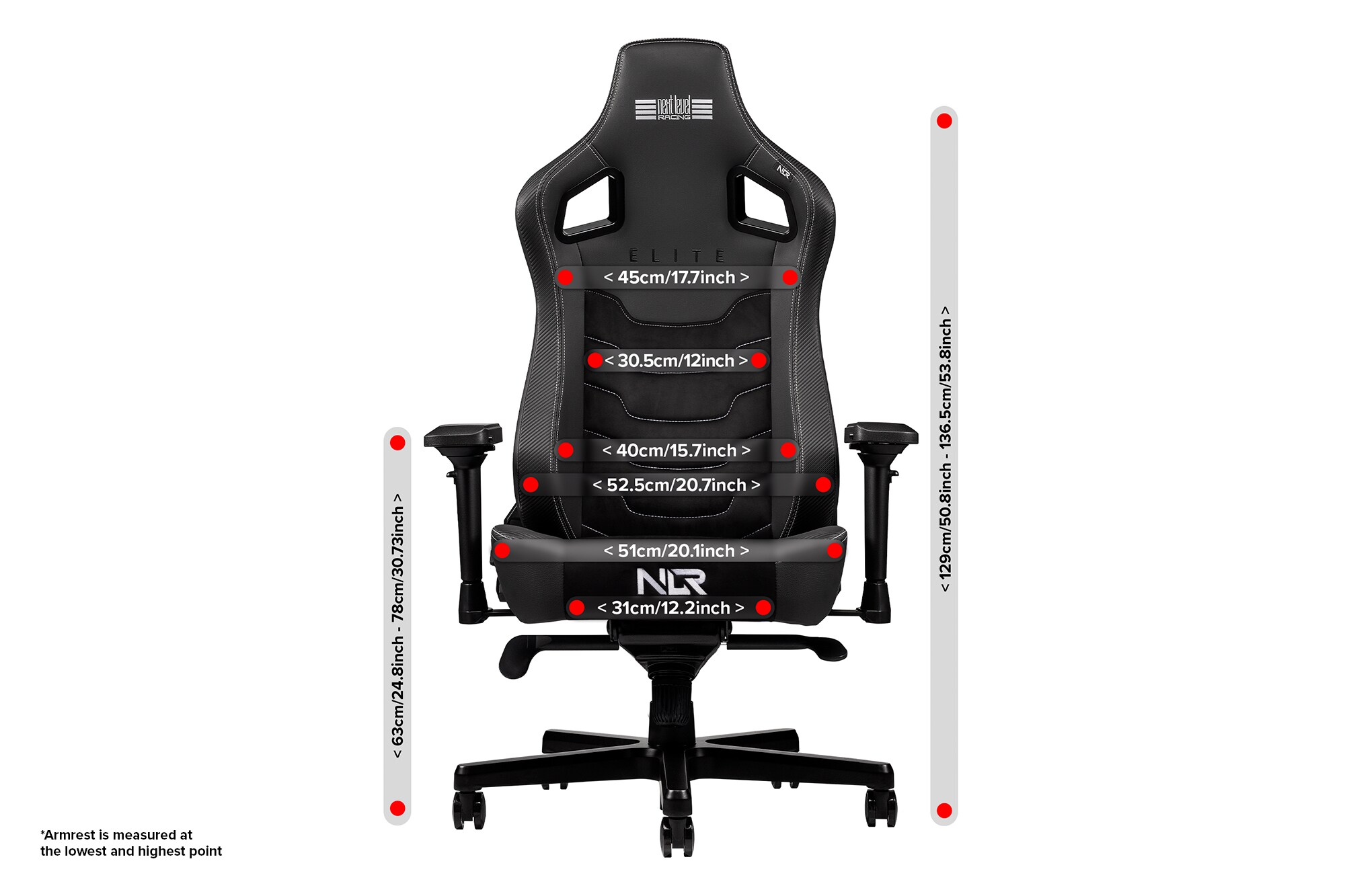 Next Level Racing Elite Chair Black Leather &amp; Suede Edition