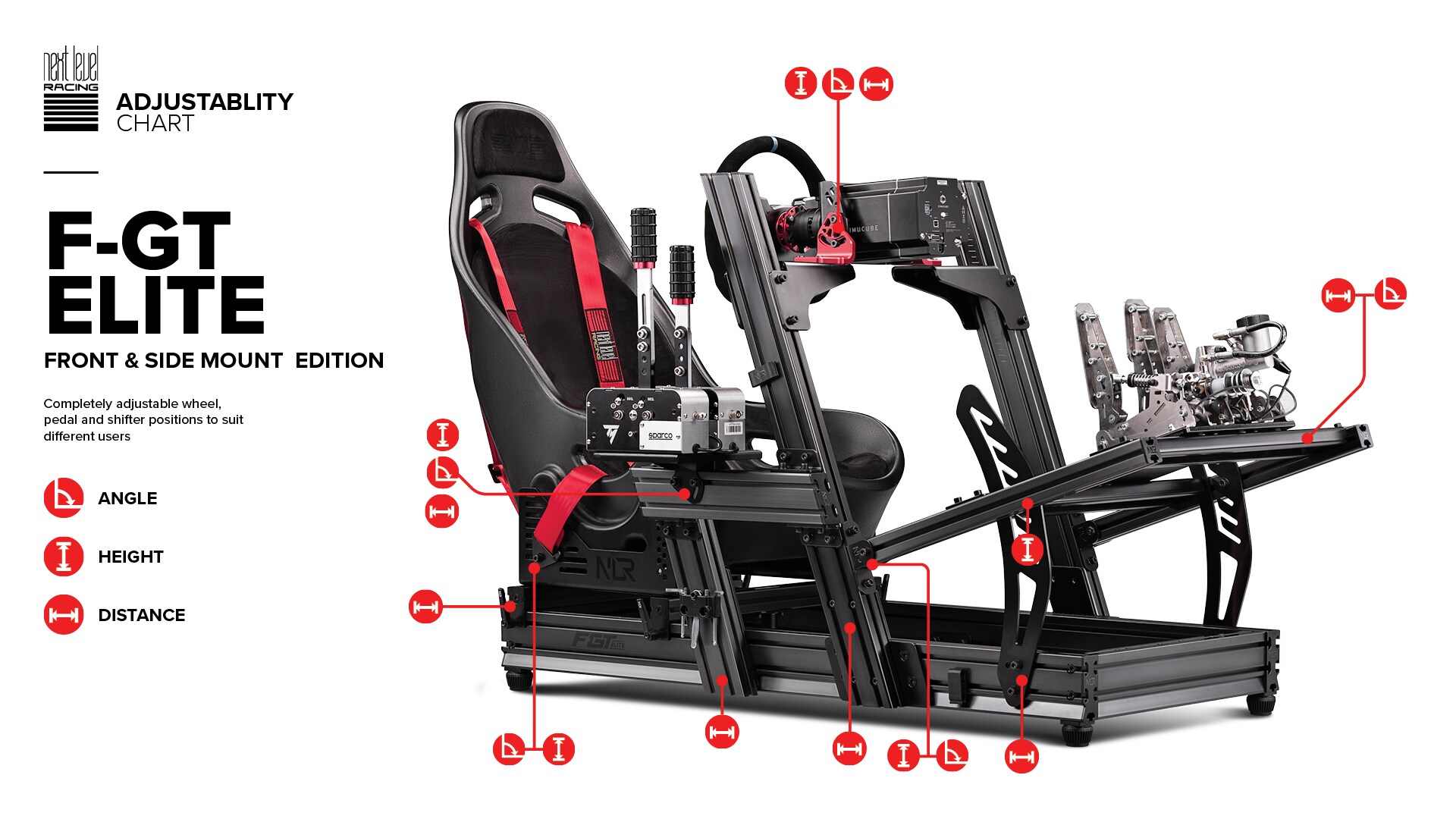 Next Level Racing F-GT Elite Alu Simulator Cockpit - Front &amp; Side Mount Edt