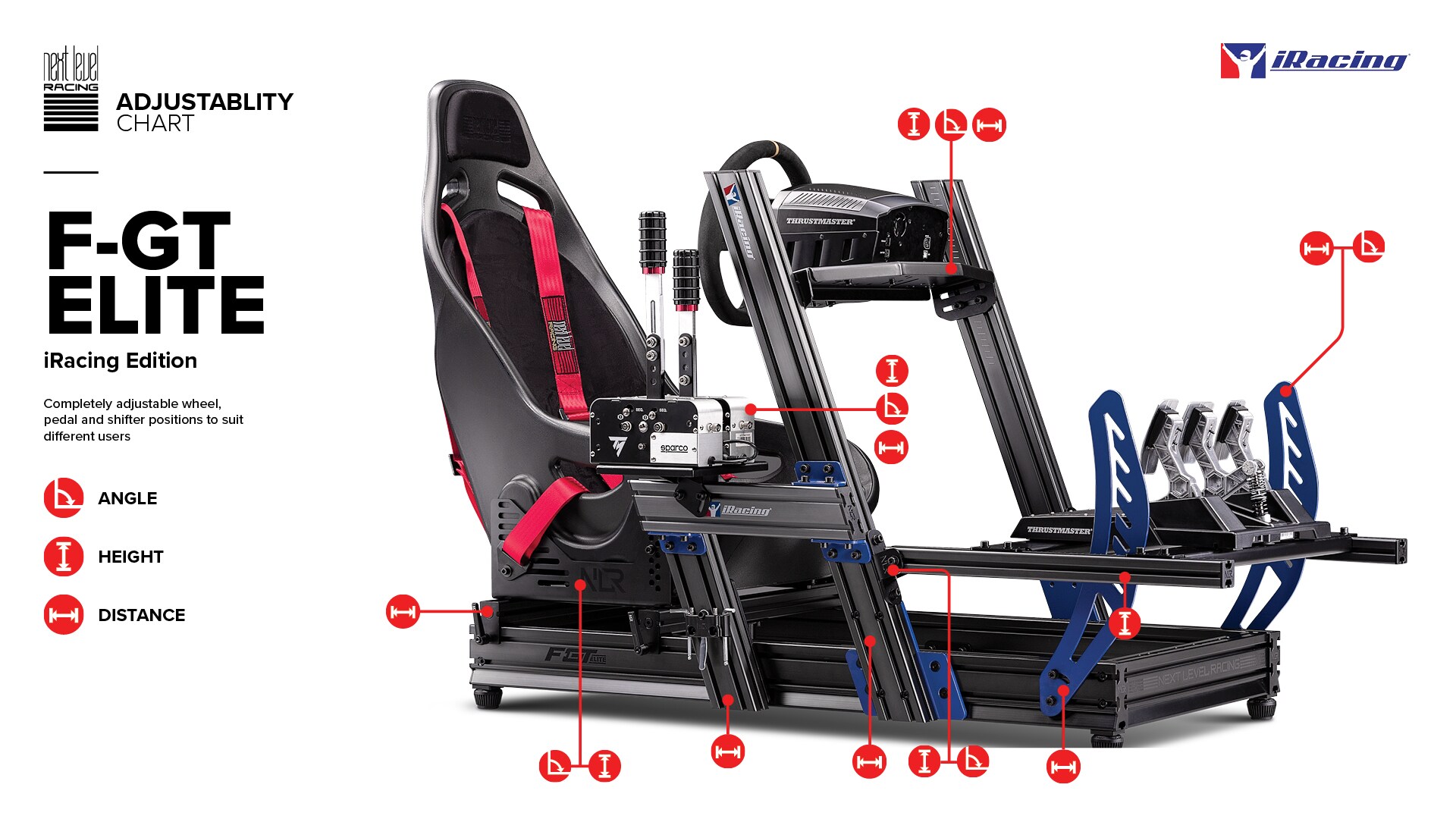 Next Level Racing F-GT Elite Aluminium Simulator Cockpit - iRacing Edition