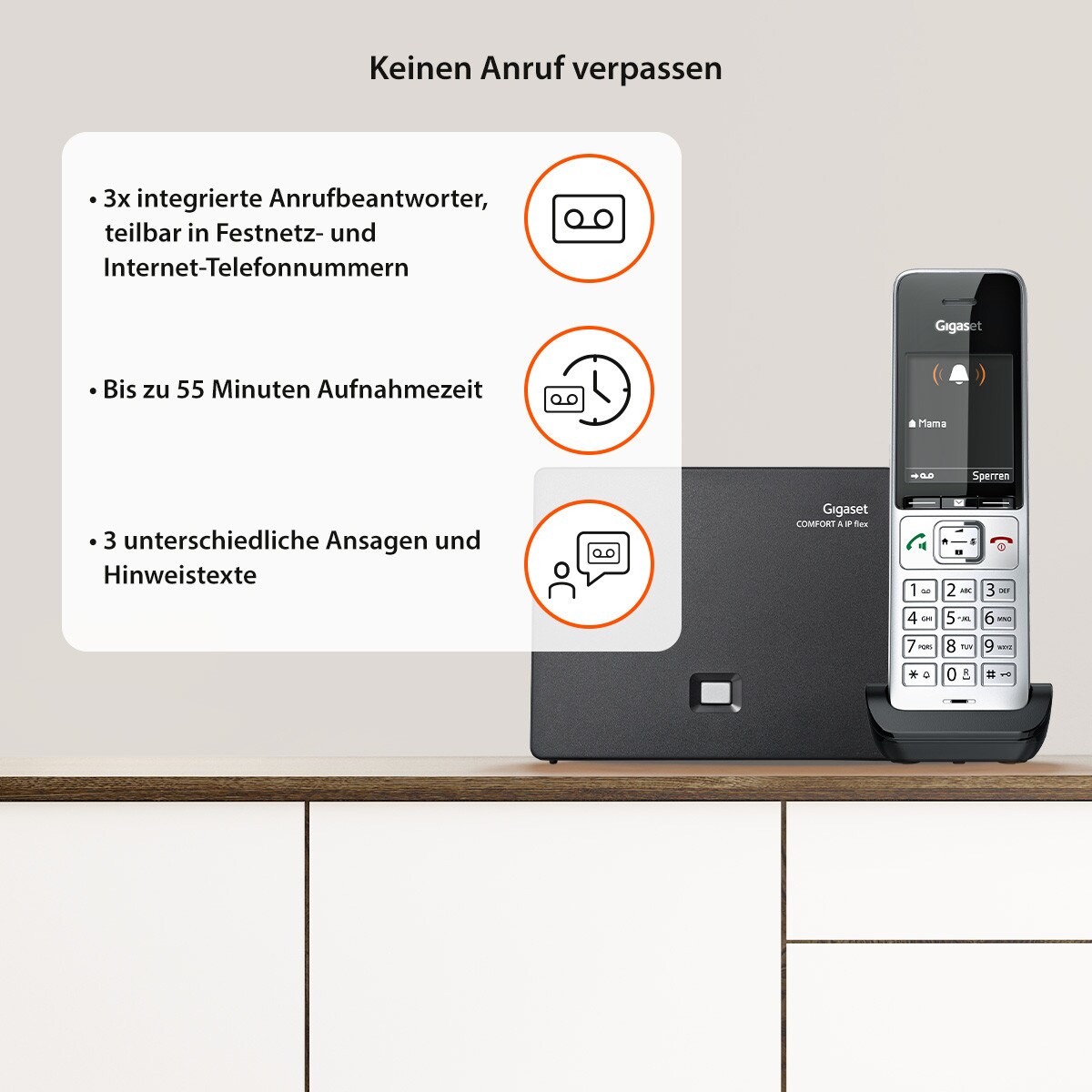 Gigaset Comfort 500A IP flex - Schnurlostelefon - Rufnummernanzeige, AB