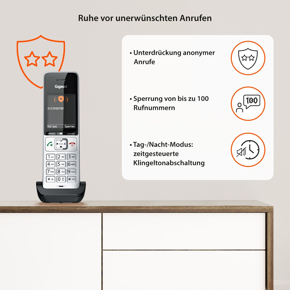 Gigaset Comfort 500HX - Schnurlostelefon - Rufnummernanzeige, DECT silber