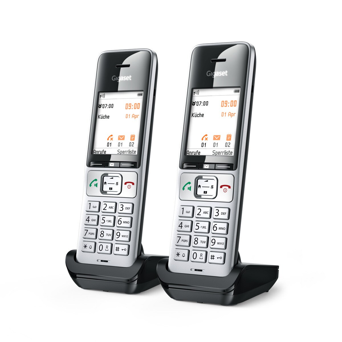 Gigaset Comfort 500HX Duo - Schnurlostelefon - Rufnummernanzeige, DECT silber