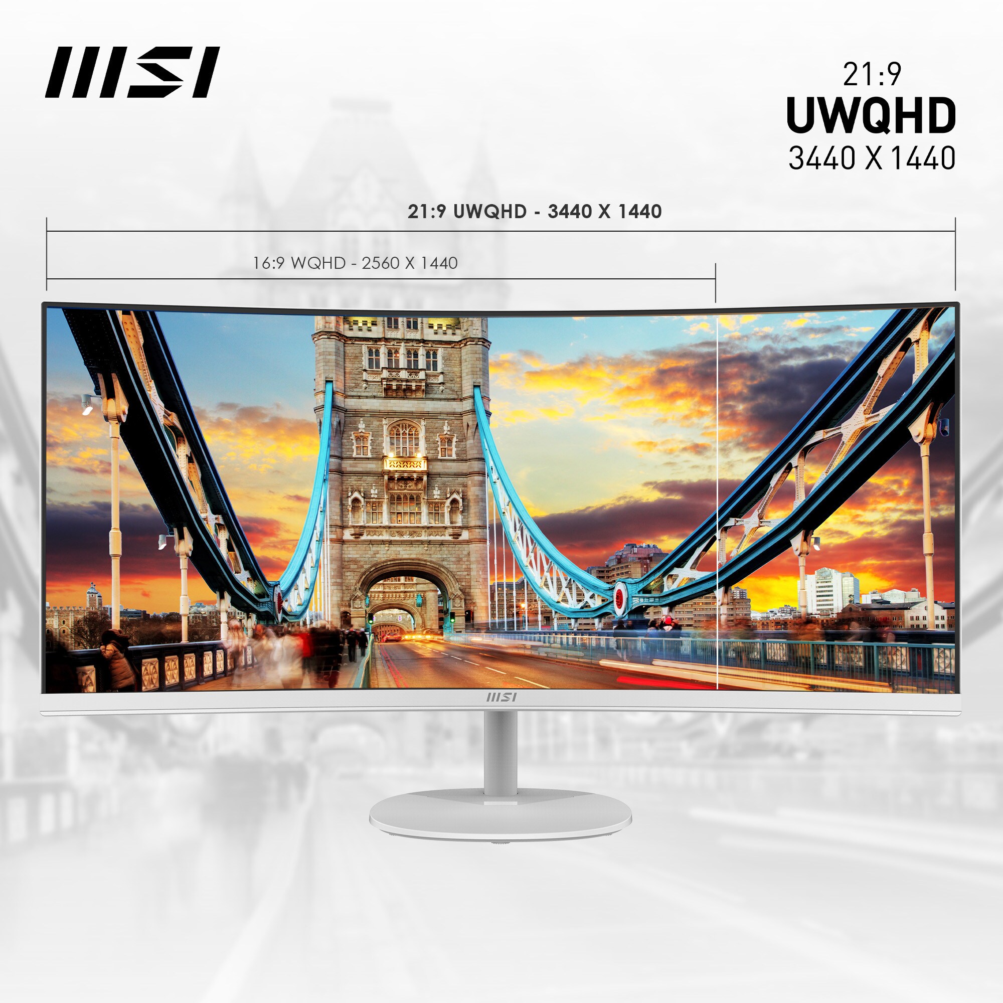 MSI PRO MP341CQWDE 86,4cm (34") UWQHD VA Monitor HDMI/DP 100Hz 4ms FreeSync