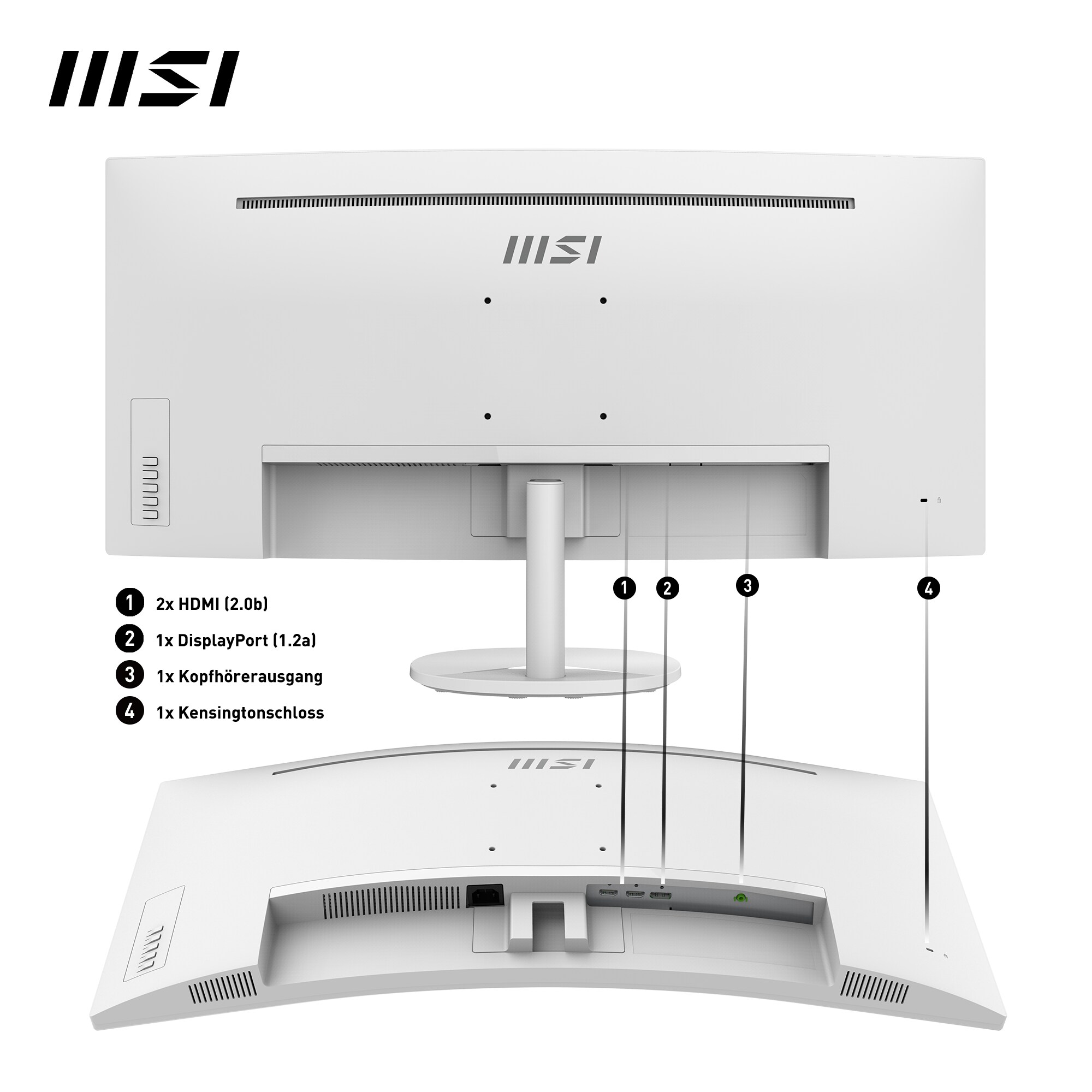 MSI PRO MP341CQWDE 86,4cm (34") UWQHD VA Monitor HDMI/DP 100Hz 4ms FreeSync