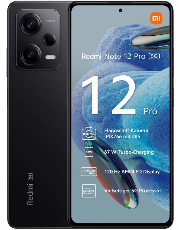 Xiaomi Redmi Note 12 Pro 5G 6/128GB Dual-SIM Smartphone midnight black EU