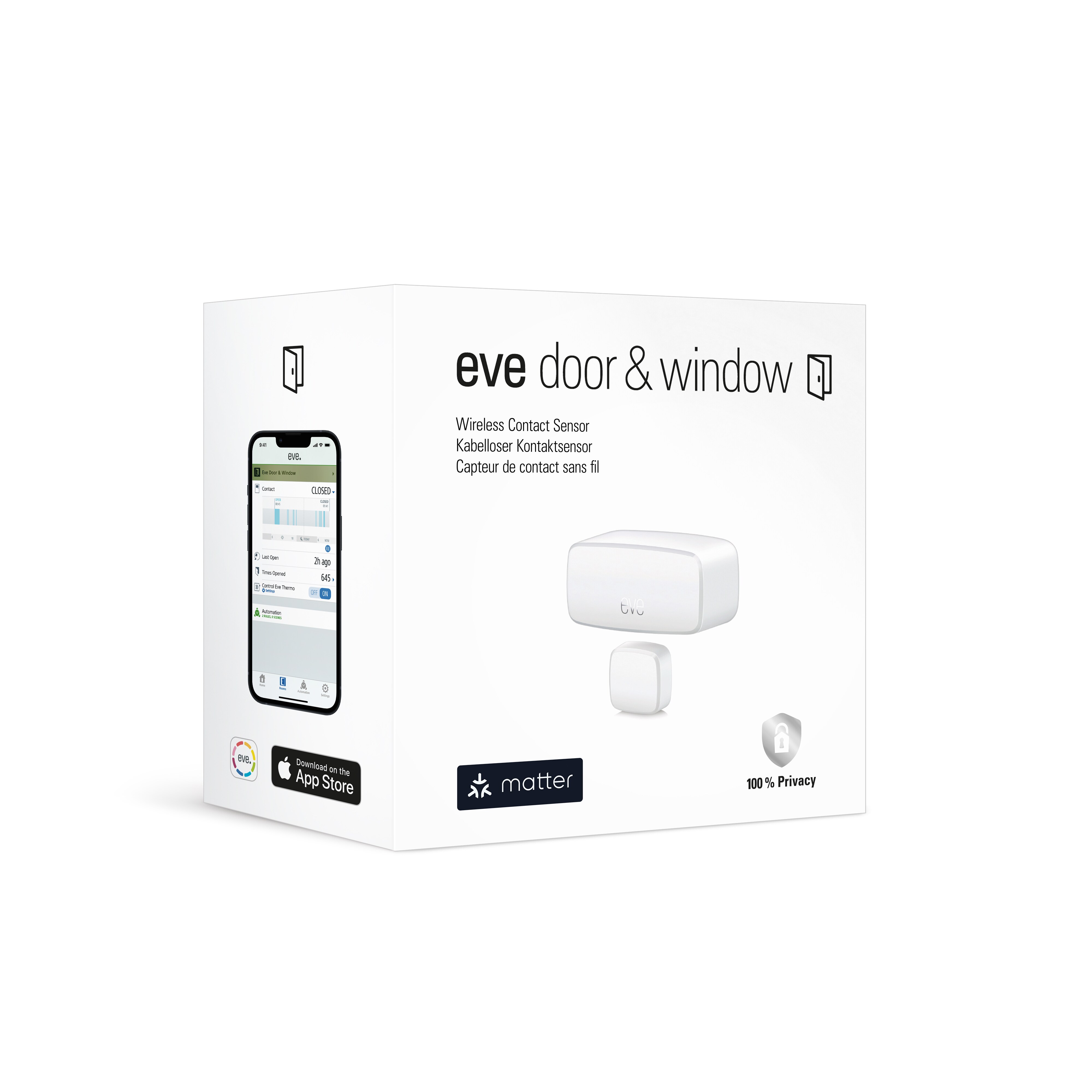 Eve Door &amp; Window (Matter) - Smarter Kontaktsensor mit Sprachassistent &amp; Thread