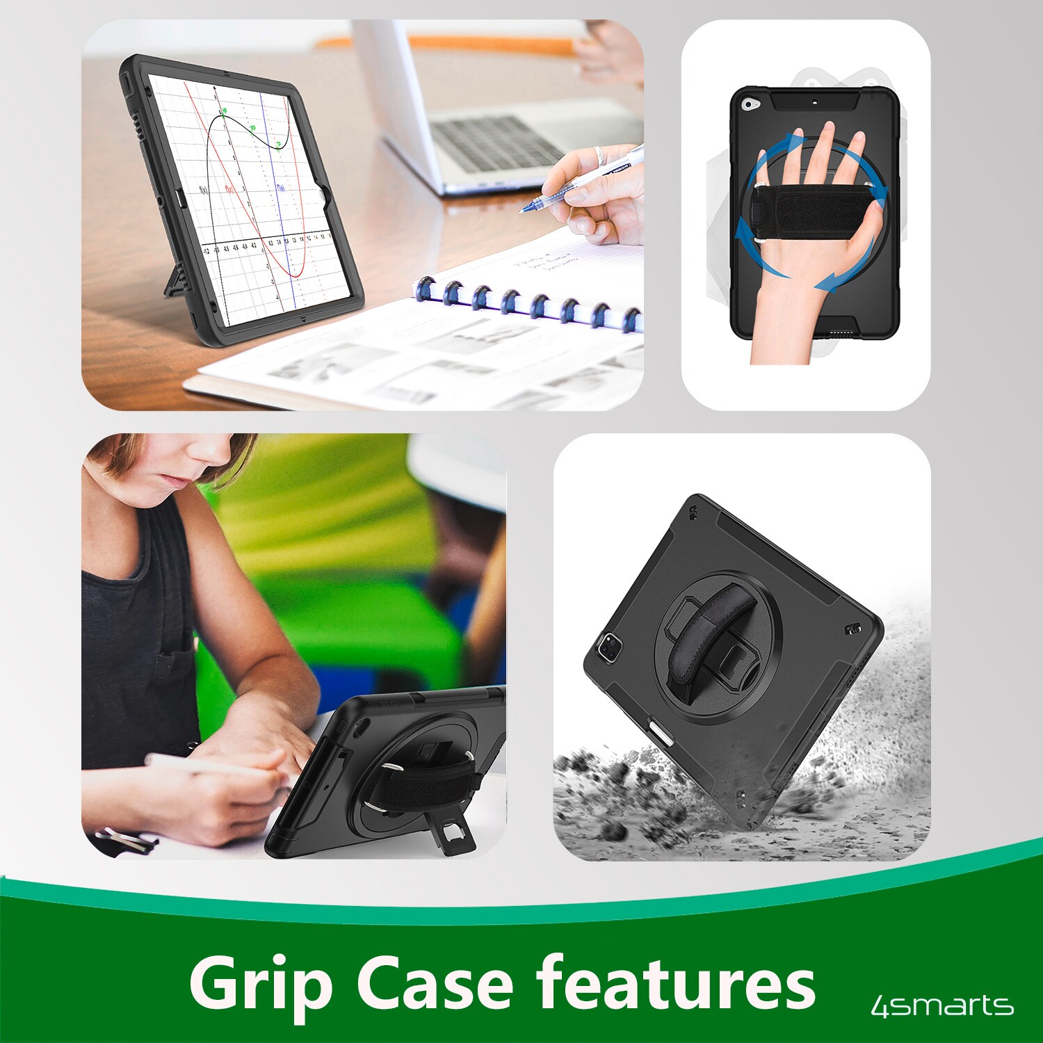 4smarts Rugged Case Grip für Samsung Galaxy Tab Active4 Pro schwarz