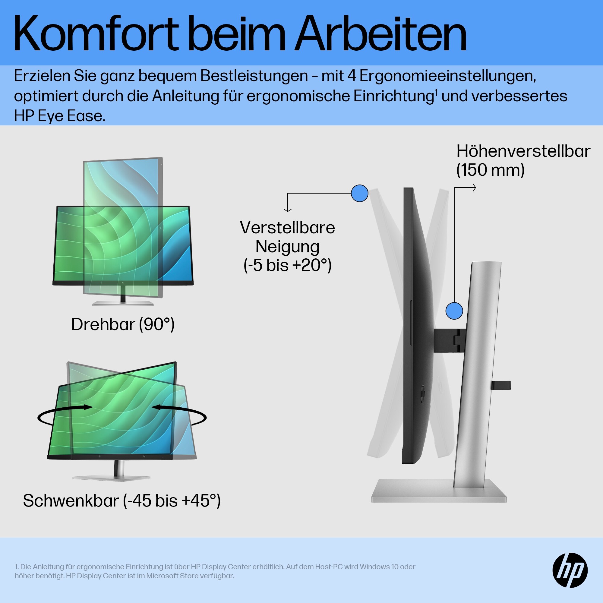 HP E27 G5 68,6cm (27") Full HD IPS Office-Monitor 16:9 HDMI/DP/4xUSB Pivot HV