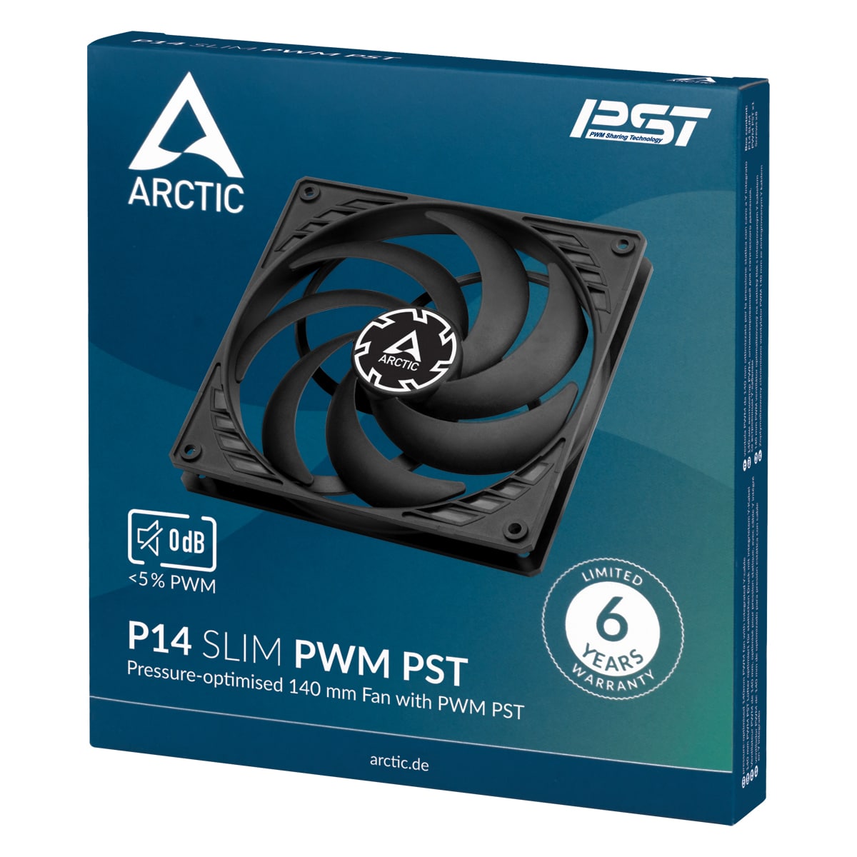 ARCTIC Gehäuselüfter P14 Slim PWM PST 140 mm schwarz 4-pin