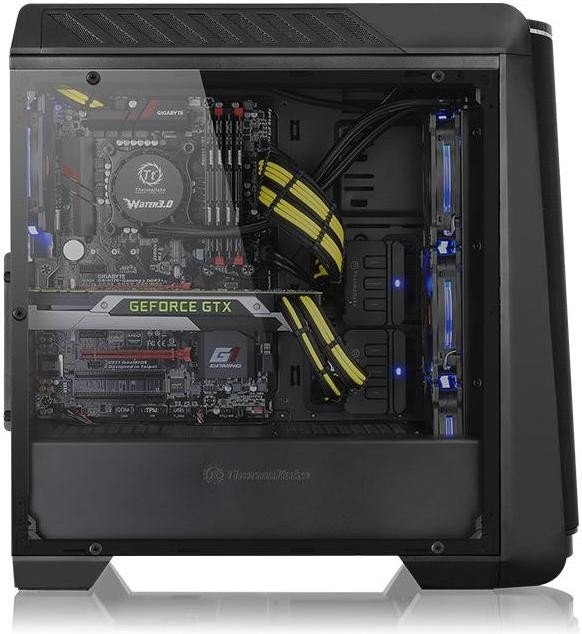 Thermaltake Versa C24 RGB Midi-Tower ATX Gehäuse schwarz, mit Sichtfenster