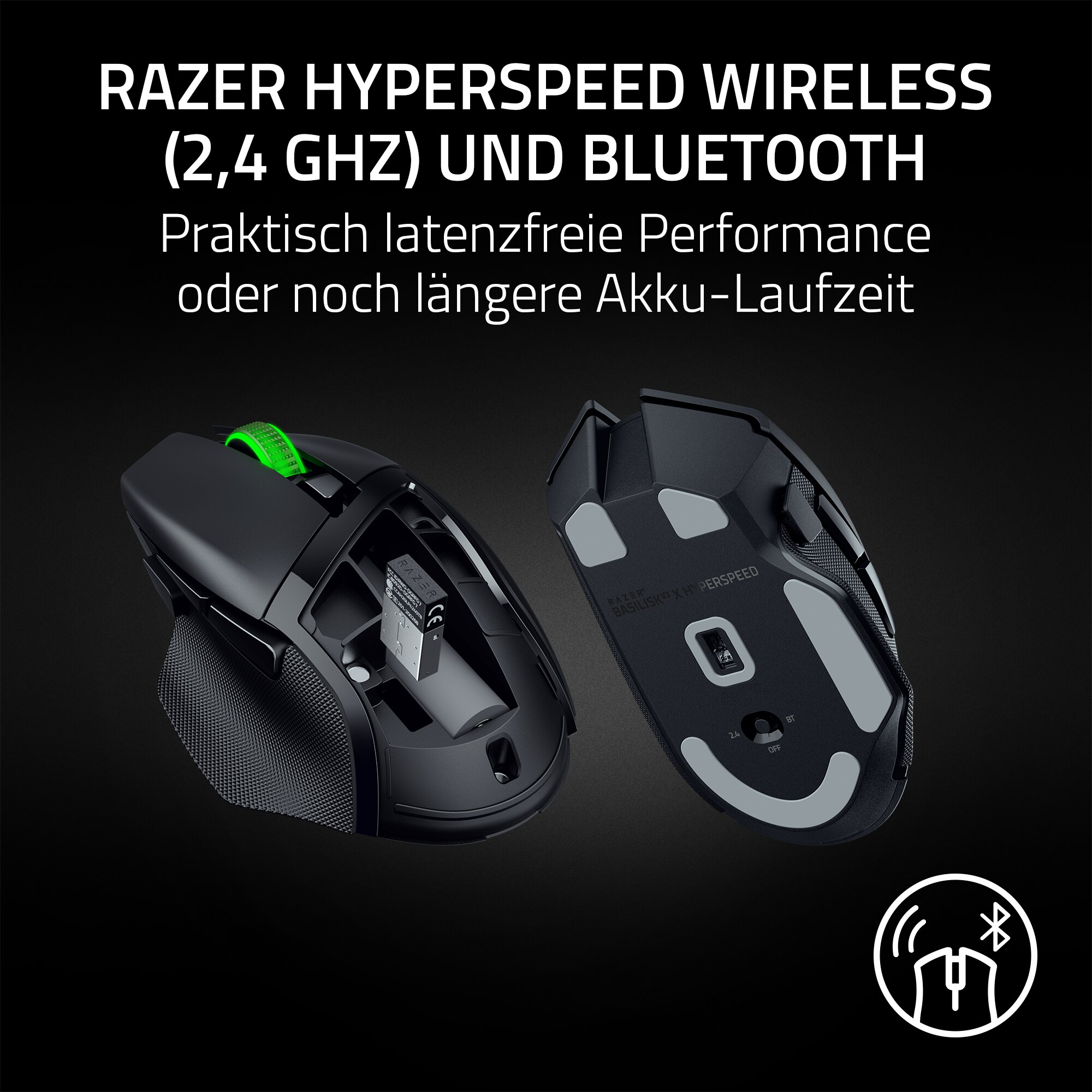 RAZER Basilisk V3 X HyperSpeed Ergonomische Gaming Maus