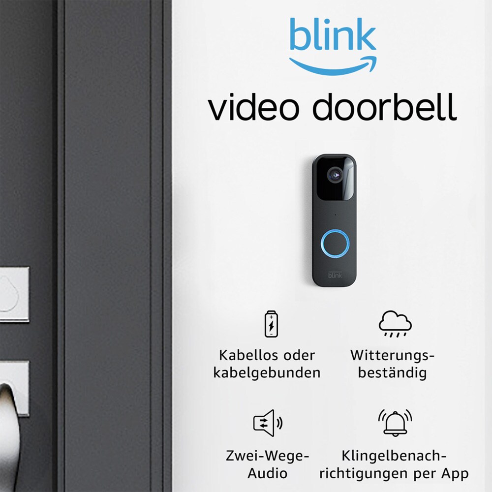 Blink Video Doorbell + Sync Module 2 | Zwei-Wege-Audio, HD-Video, schwarz