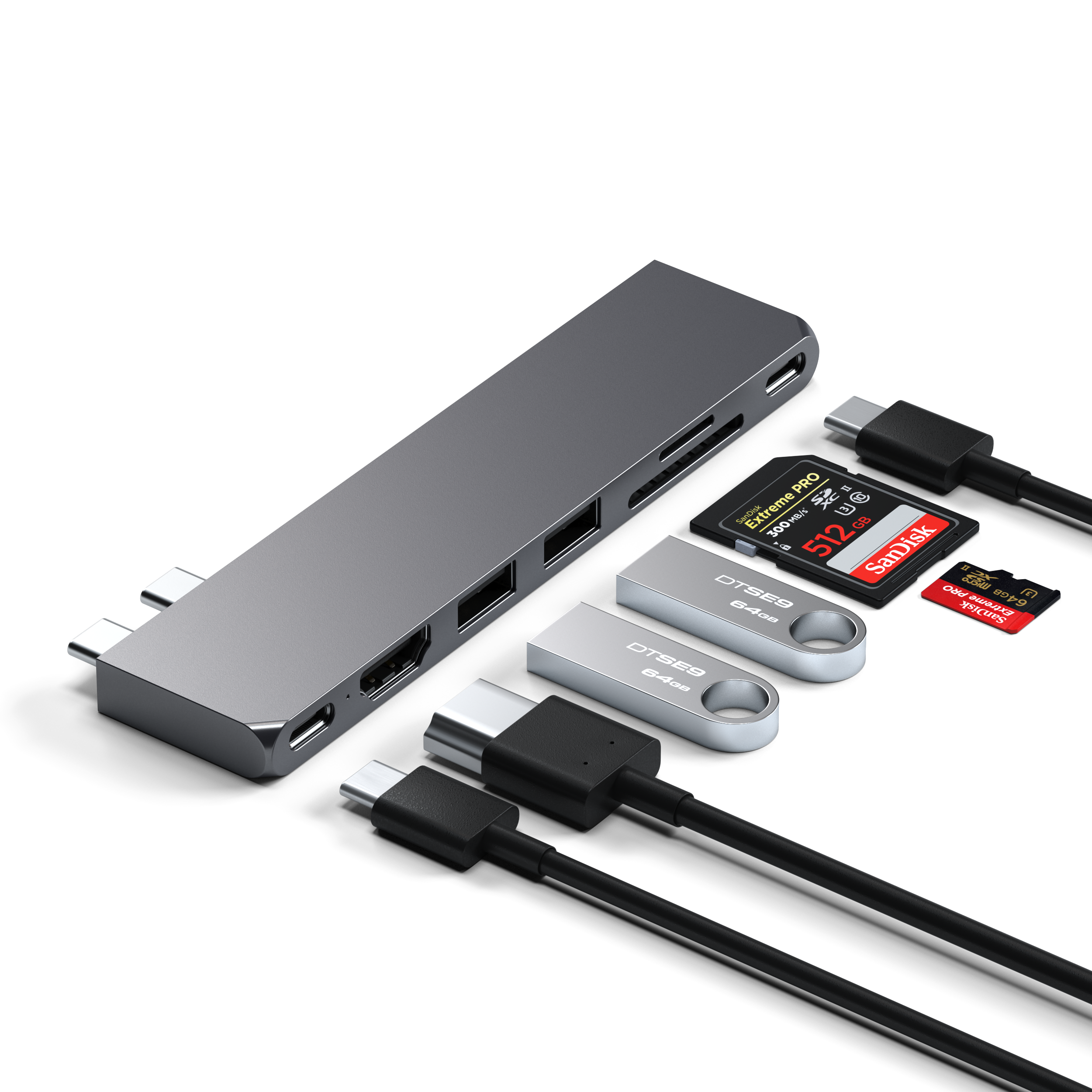 Satechi USB-C Pro Hub Slim Adapter Space Gray