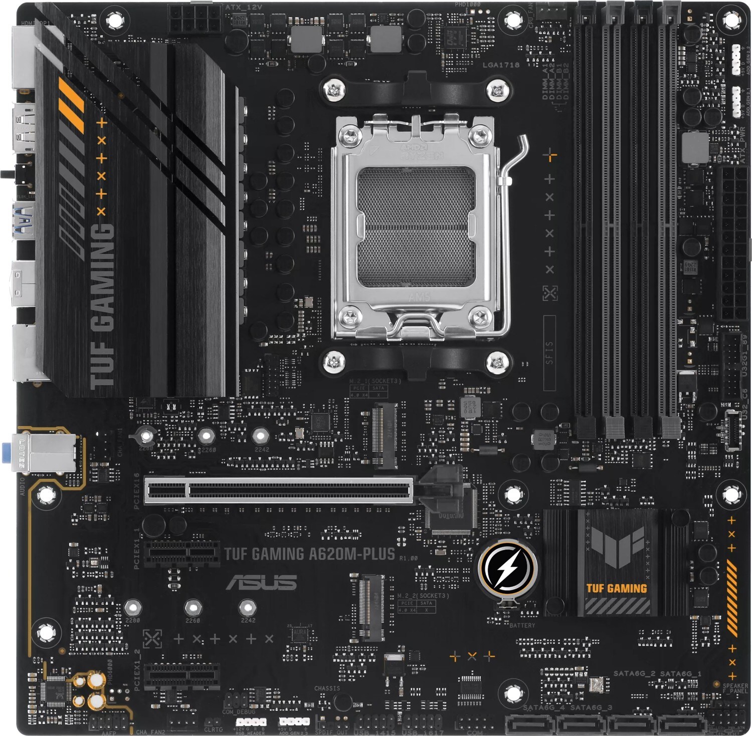 ASUS TUF GAMING A620M-PLUS mATX Mainboard Sockel AM5 M.2/USB3.2/DP/HDMI