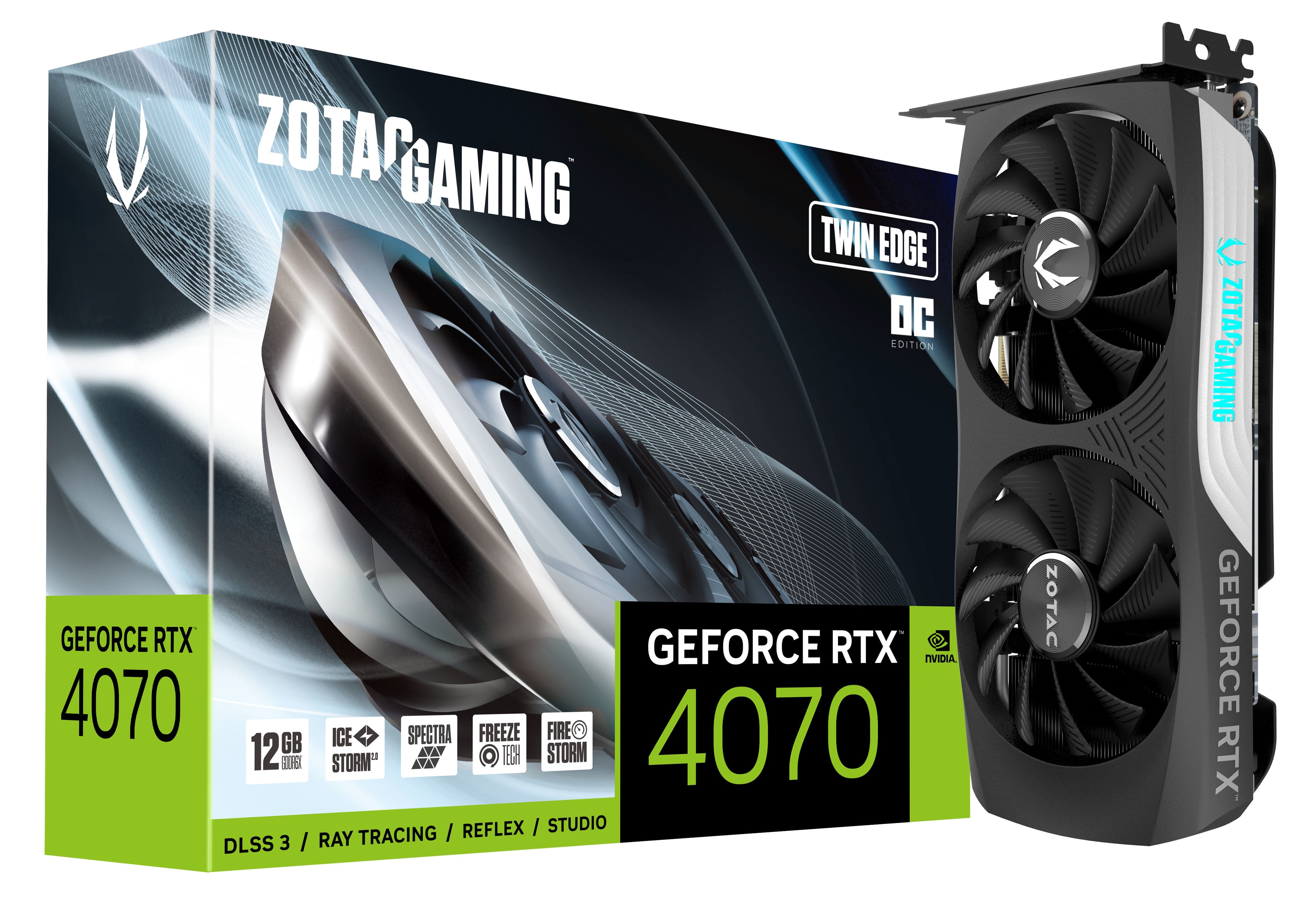 ZOTAC GAMING GeForce RTX 4070 Twin Edge OC 12GB GDDR6X Grafikkarte 3xDP/HDMI