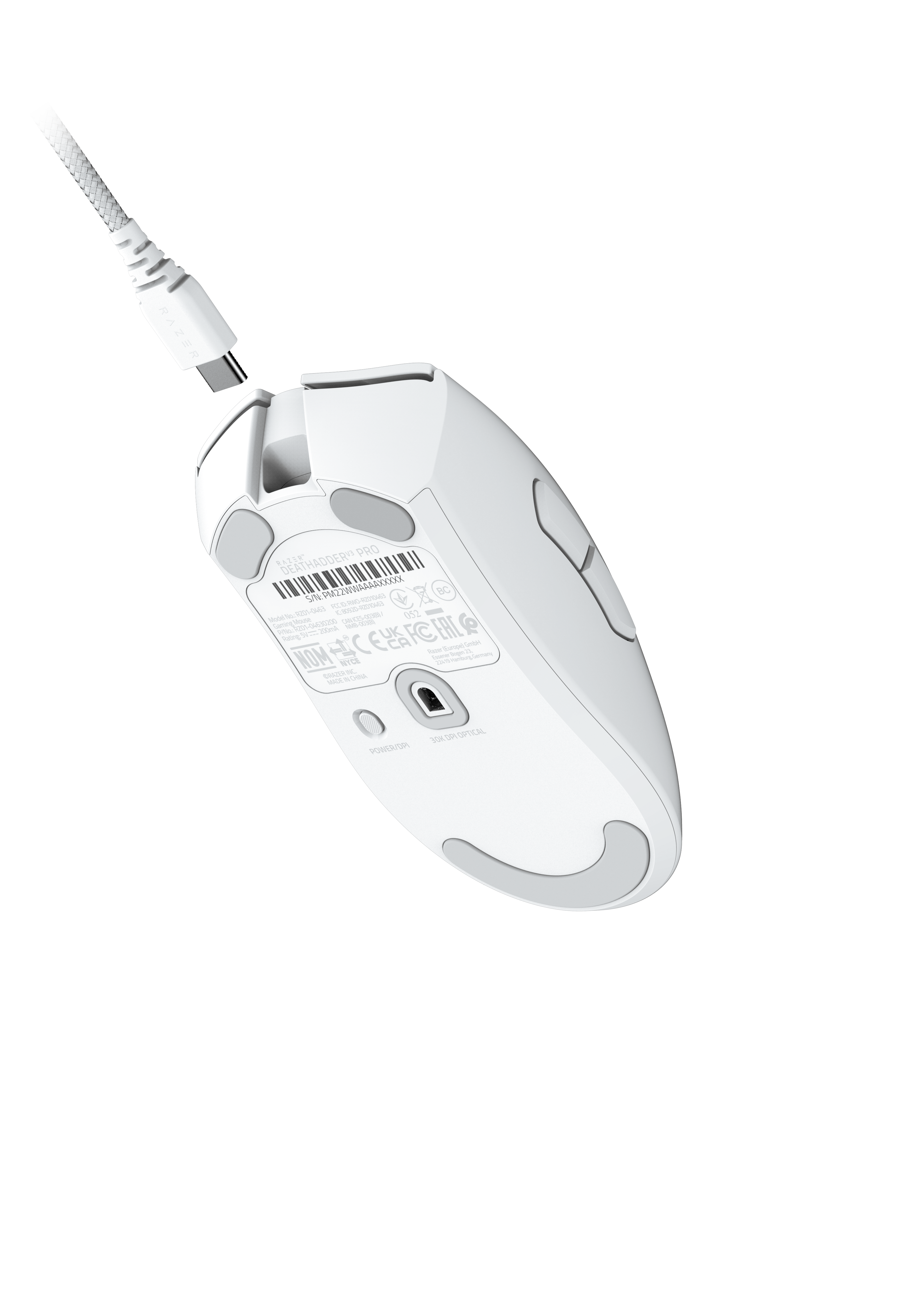 RAZER DeathAdder V3 Pro Kabellose/gebundene Gaming Maus weiß