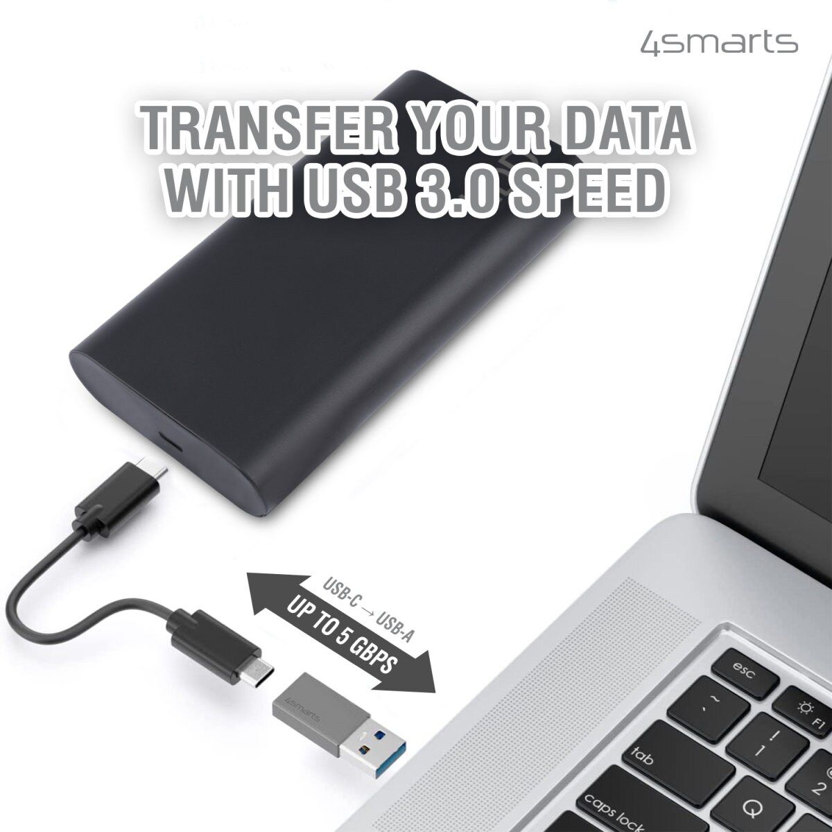 4smarts Passiver Adapter USB-A 3.0 auf USB-C 2er Set