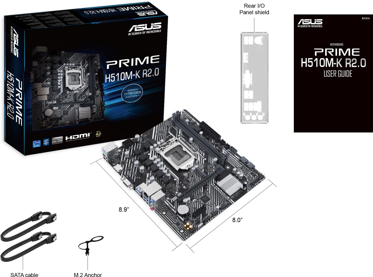 ASUS Prime H510M-K R2.0 mATX Mainboard Sockel 1200 M.2/USB3.2/HDMI/VGA