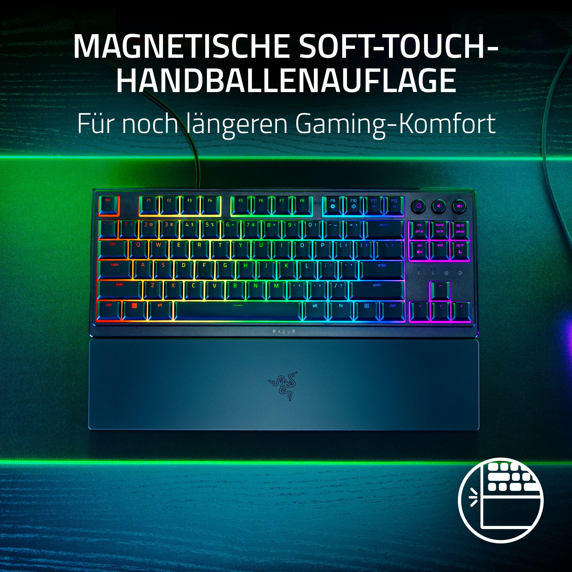 RAZER Ornata V3 TKL - Flache Mecha-Membran-RGB-Tastatur ohne Ziffernblock