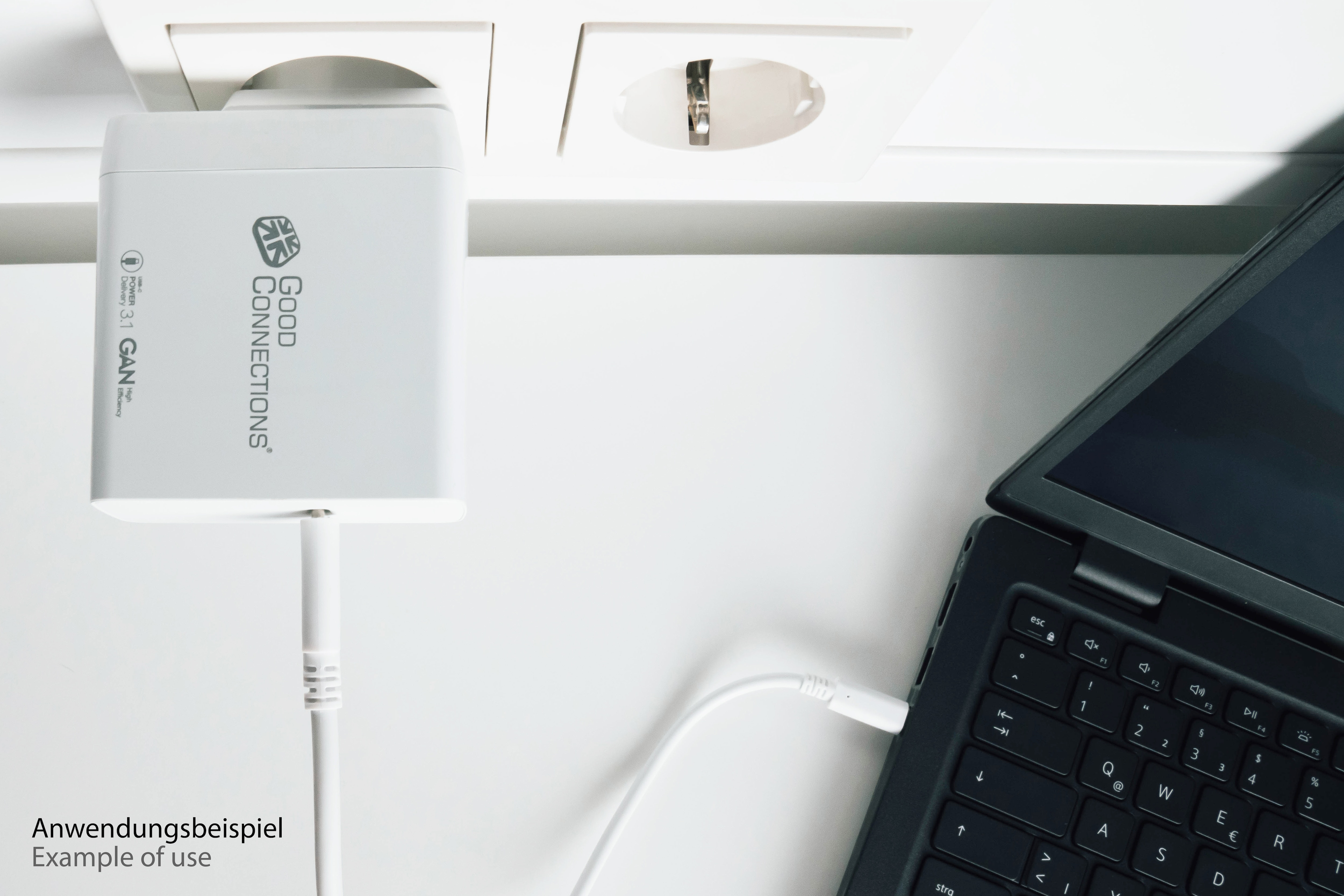 GC USB-Schnellladegerät 140W GaN-Technologie, 1-Port USB-C inkl. 1,2m Ladekabel