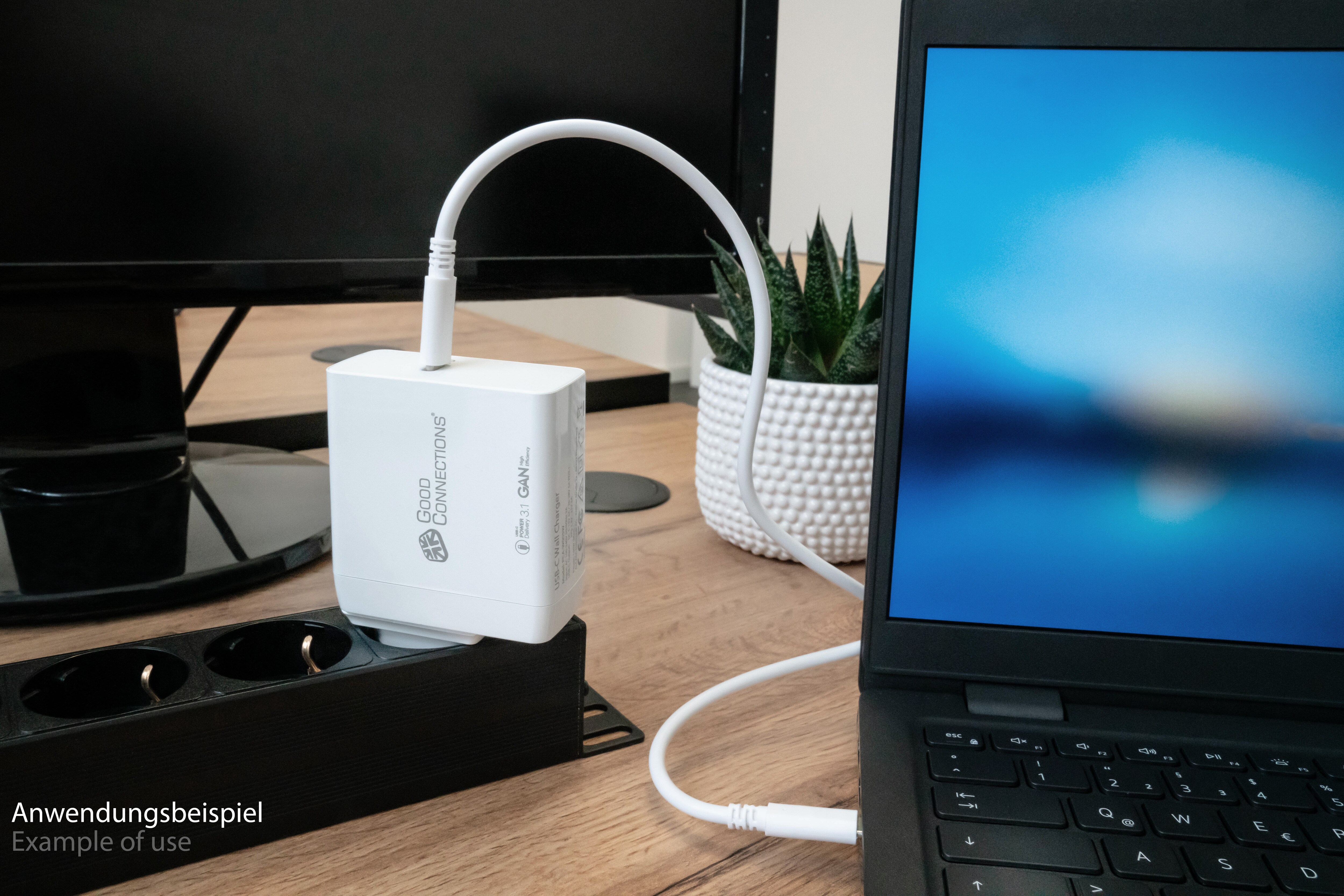 GC USB-Schnellladegerät 140W GaN-Technologie, 1-Port USB-C inkl. 1,2m Ladekabel